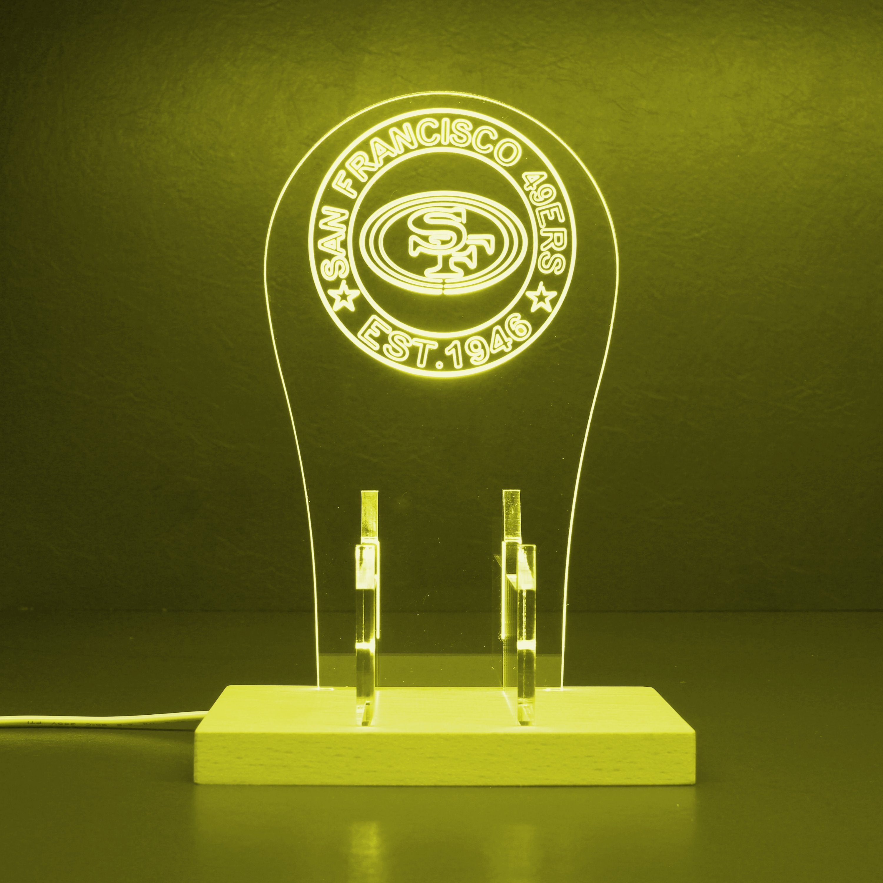 Custom Your NFL Sport Team San Francisco 49ers Est.1946 RGB LED Gaming Headset Controller Stand
