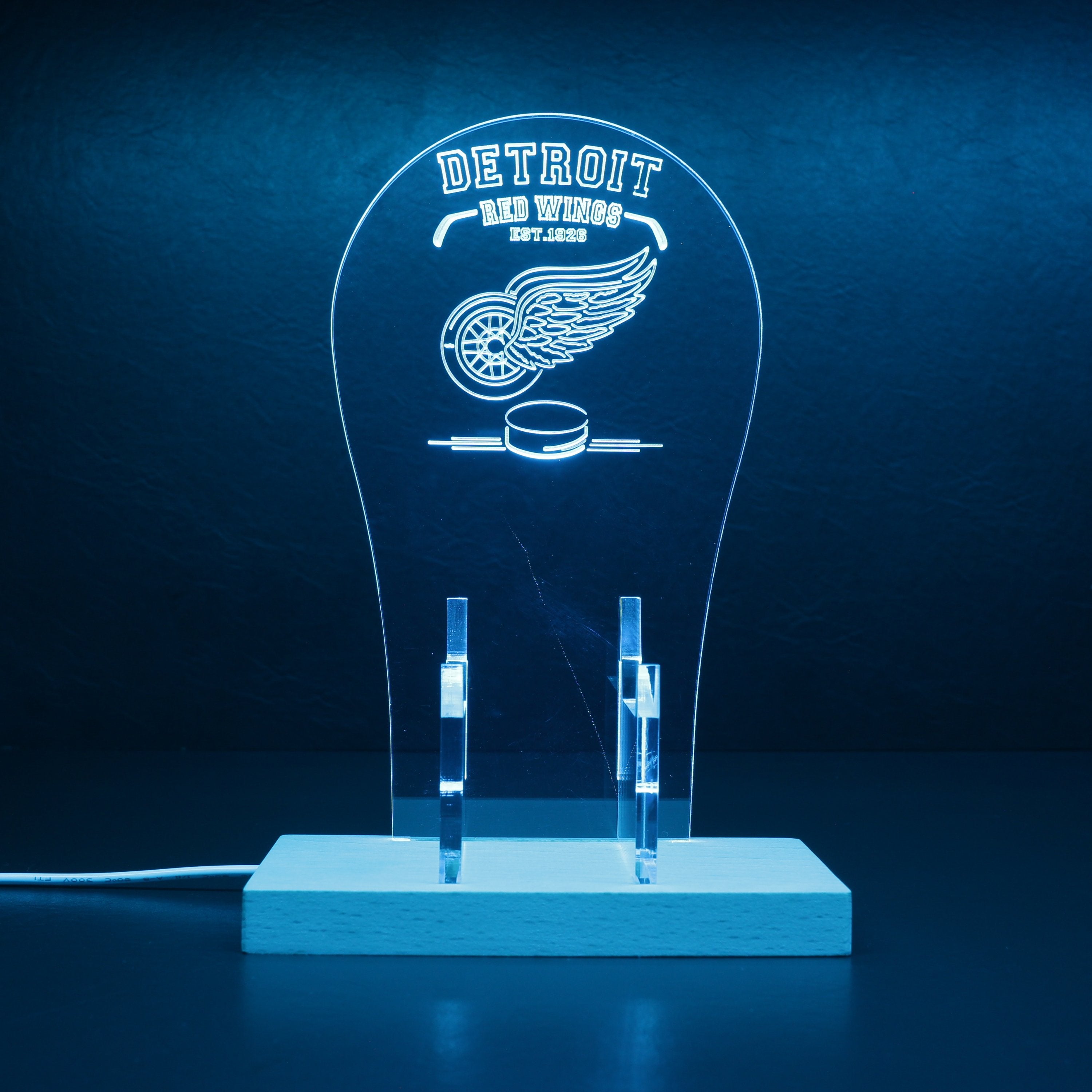Custom Your Sport Team Detroit Red Wings Est.1926 RGB LED Gaming Headset Controller Stand