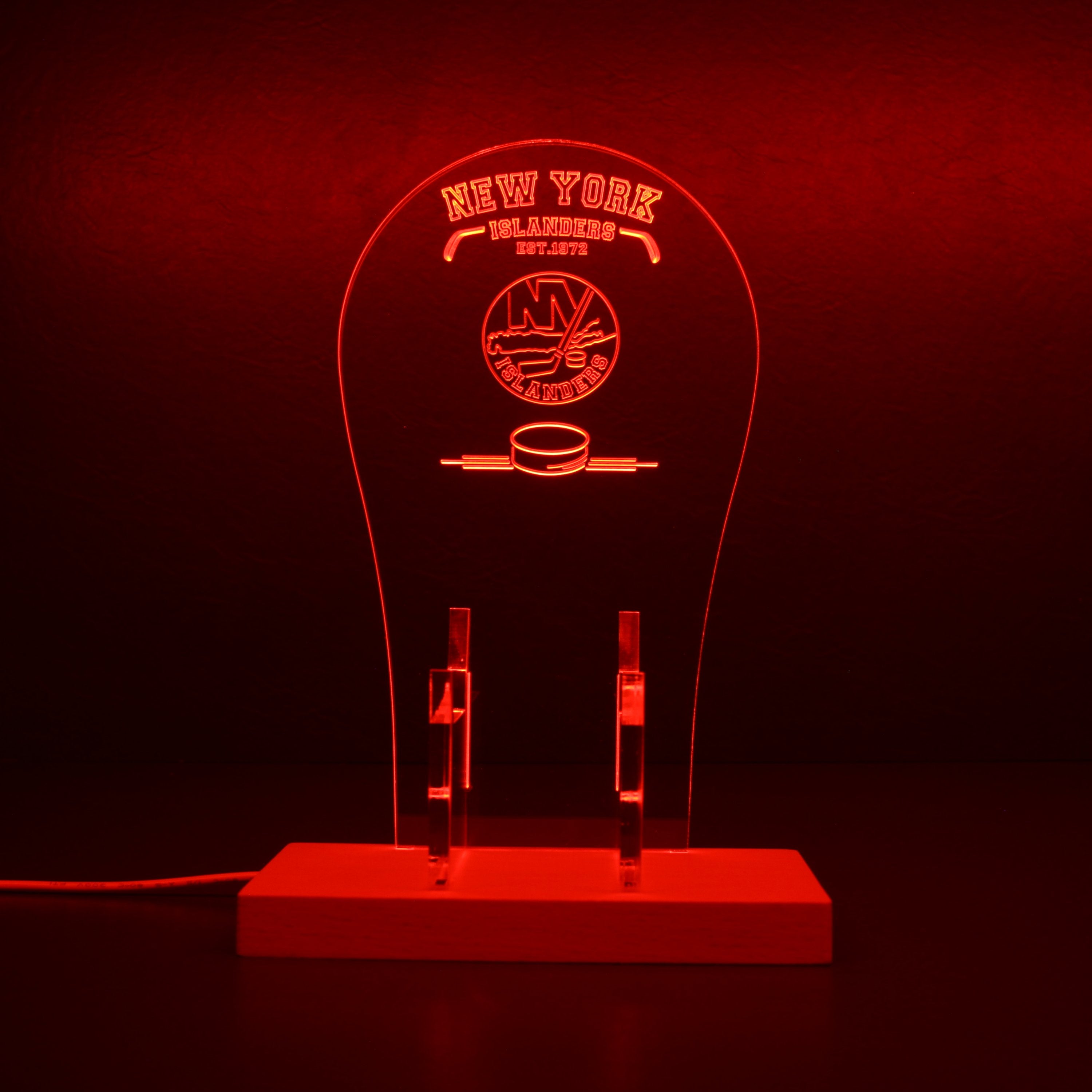 Custom Your Sport Team New York Islanders Est. 1972 RGB LED Gaming Headset Controller Stand