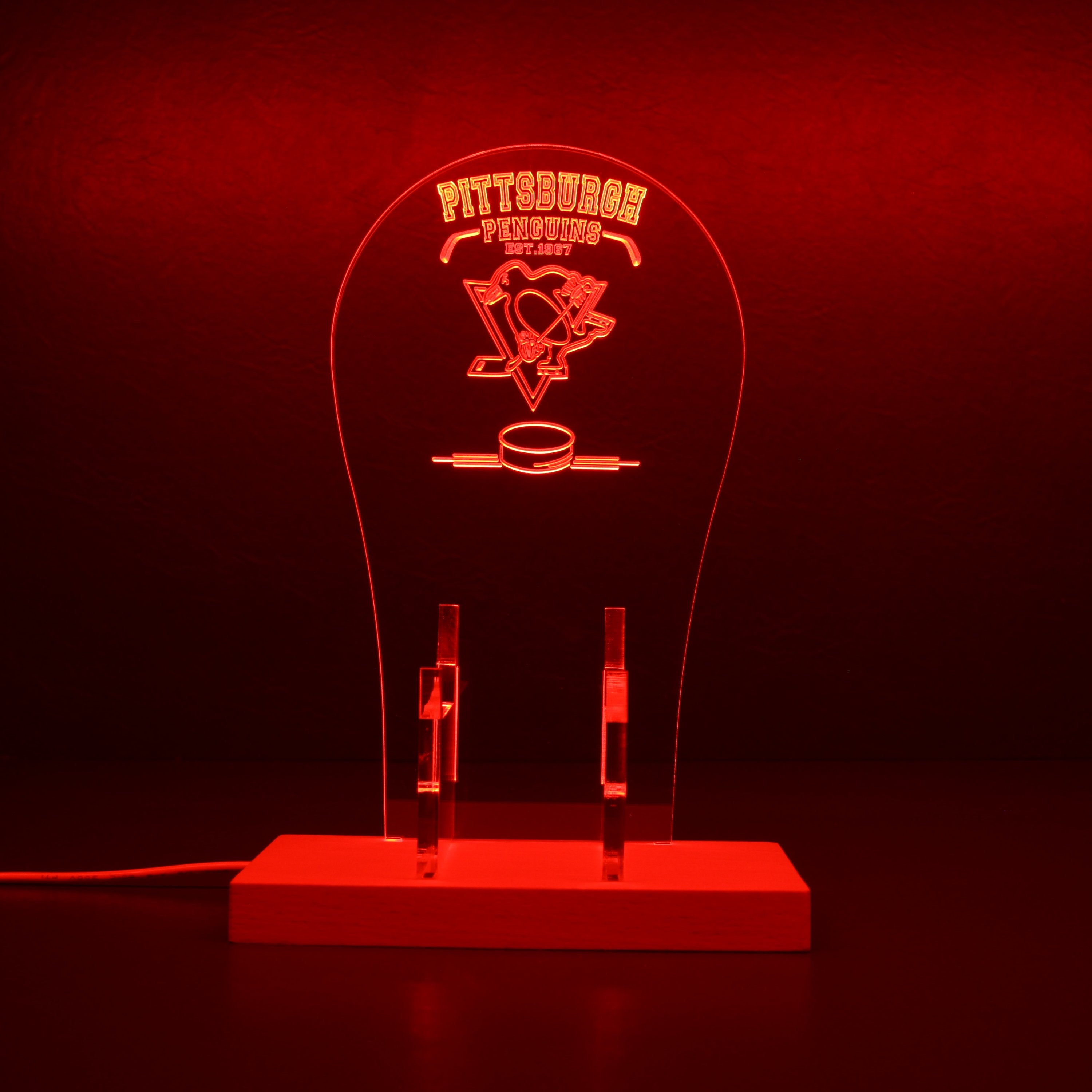 Custom Your Sport Team Pittsburgh Penguins Est. 1967 RGB LED Gaming Headset Controller Stand