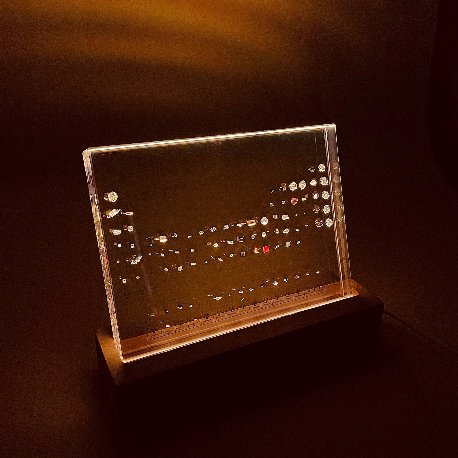 Periodic Table with Real Elements LED Night Light Table Lamp