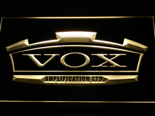 Vox Amps Amplifier Guitar Bass Band Neon Light LED Sign