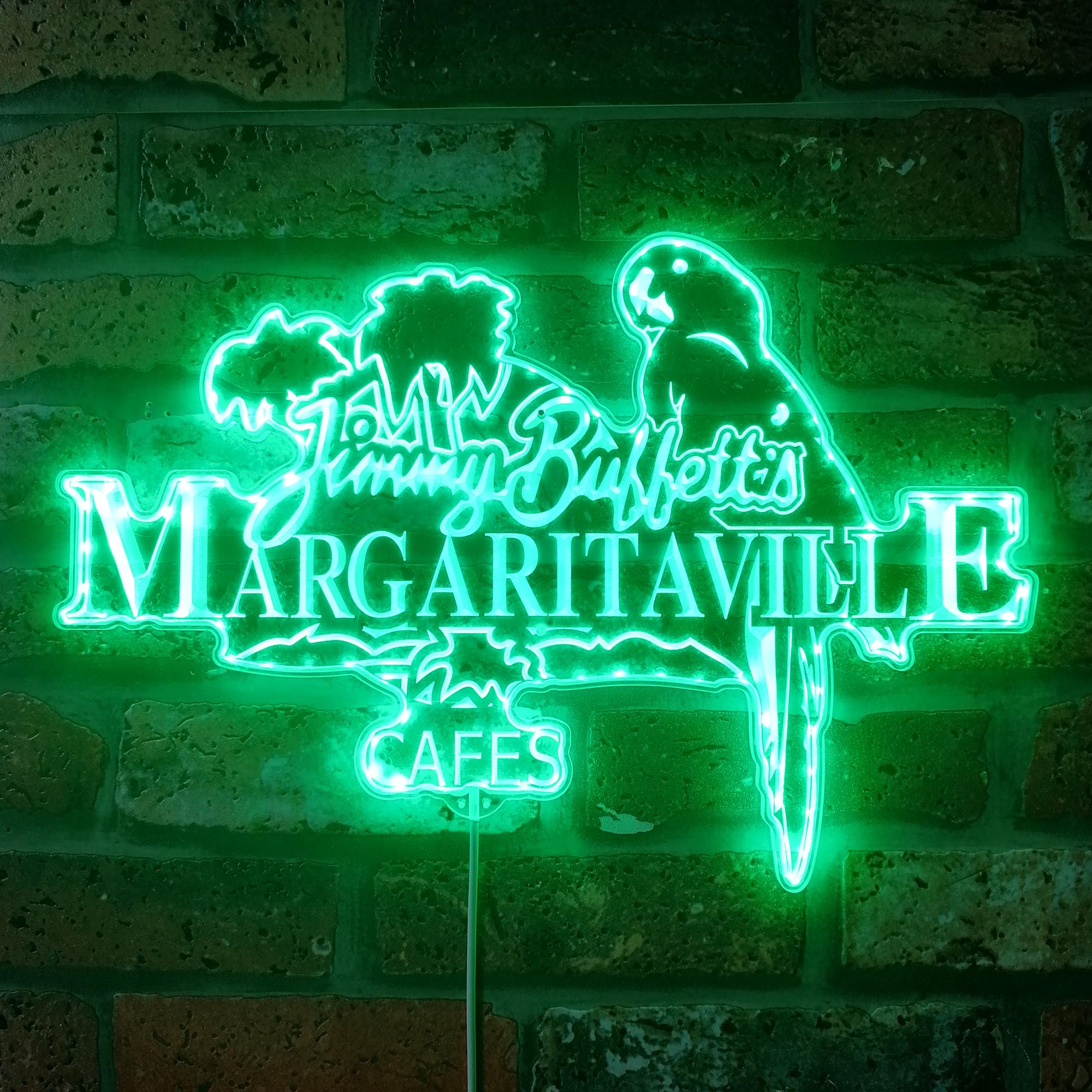 Jimmy Buffett Margaritaville Dynamic RGB Edge Lit LED Sign