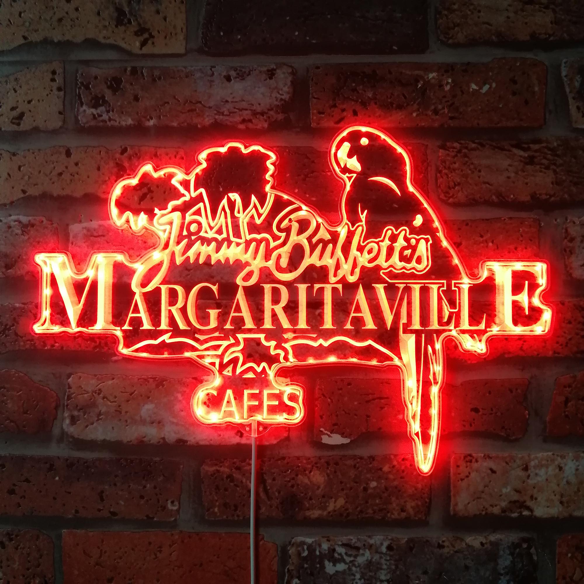 Jimmy Buffett Margaritaville Dynamic RGB Edge Lit LED Sign