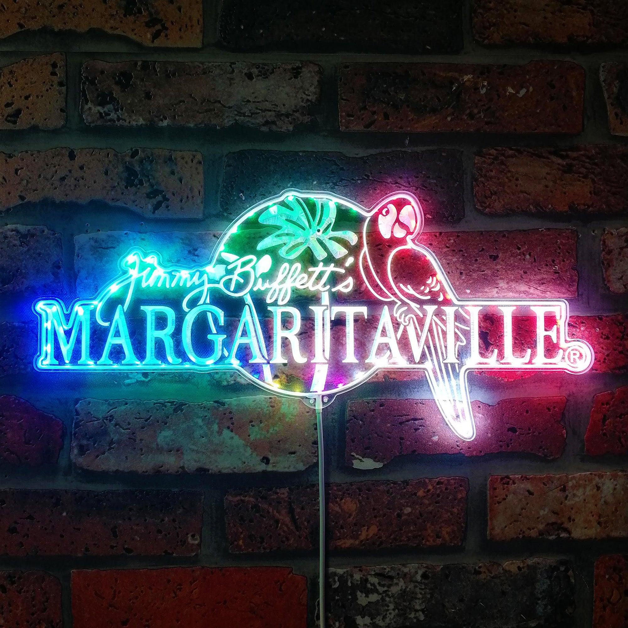 Jimmy Buffett Margaritaville Dynamic RGB Edge Lit LED Sign