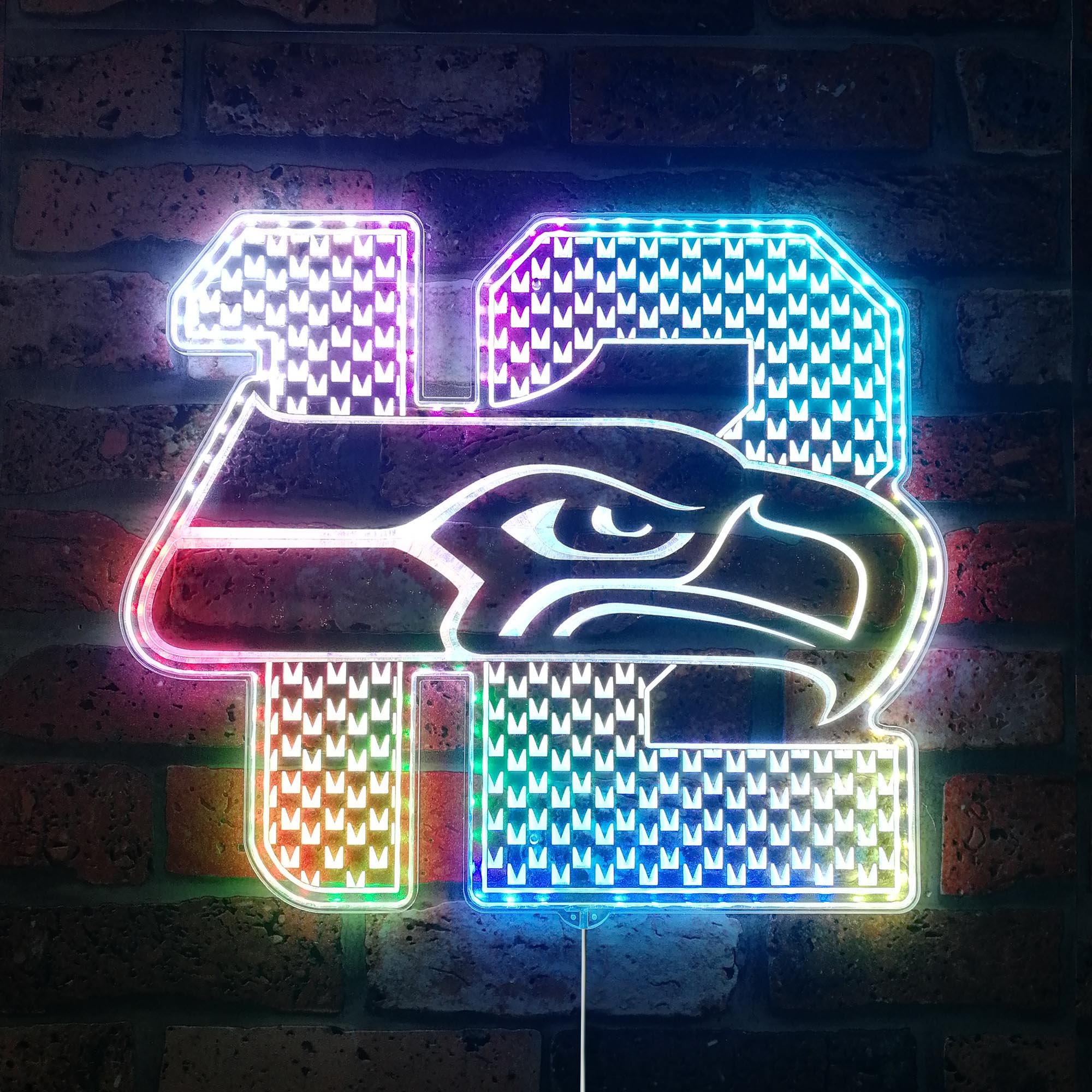 Seattle Seahawks 12th Man Dynamic RGB Edge Lit LED Sign