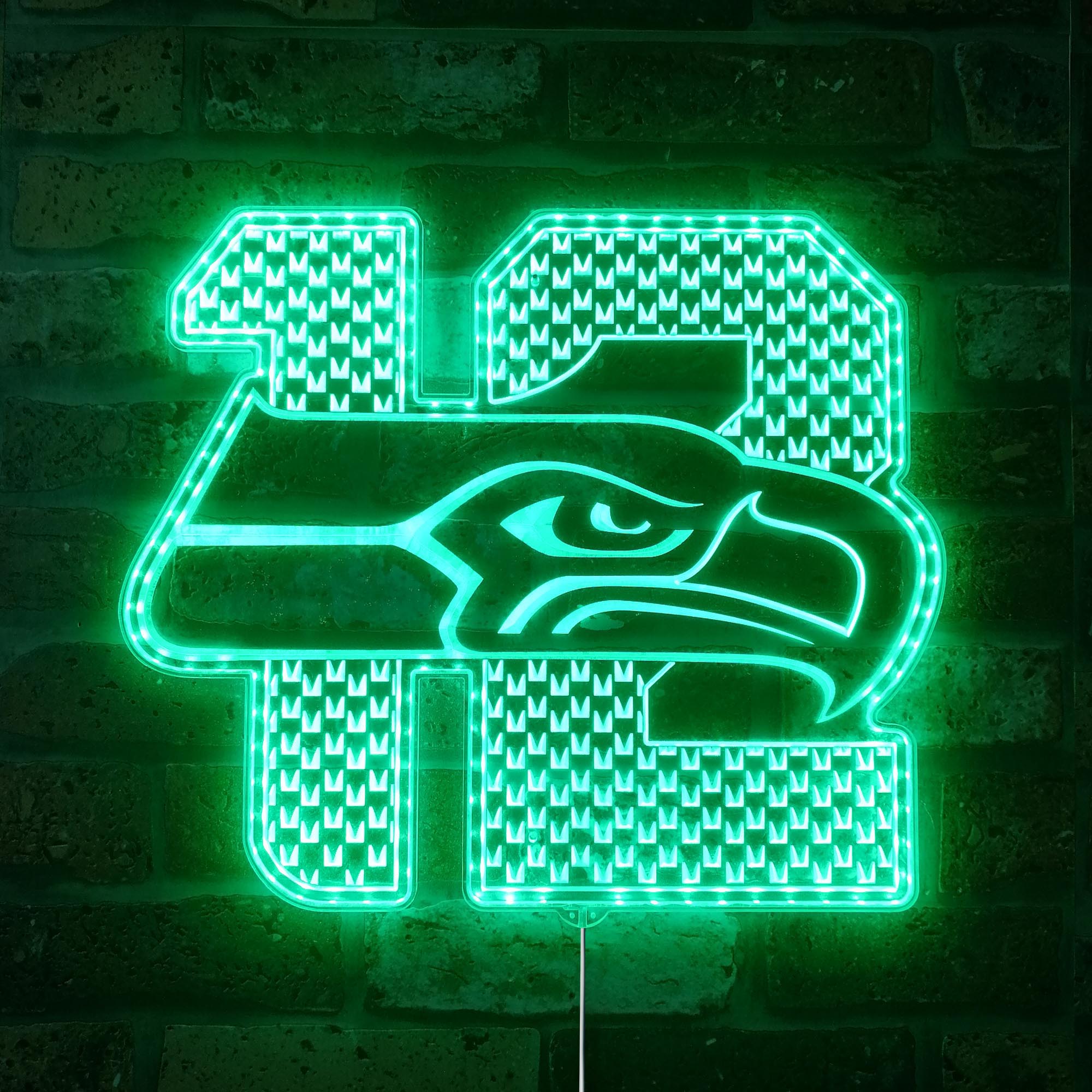 Seattle Seahawks 12th Man Dynamic RGB Edge Lit LED Sign