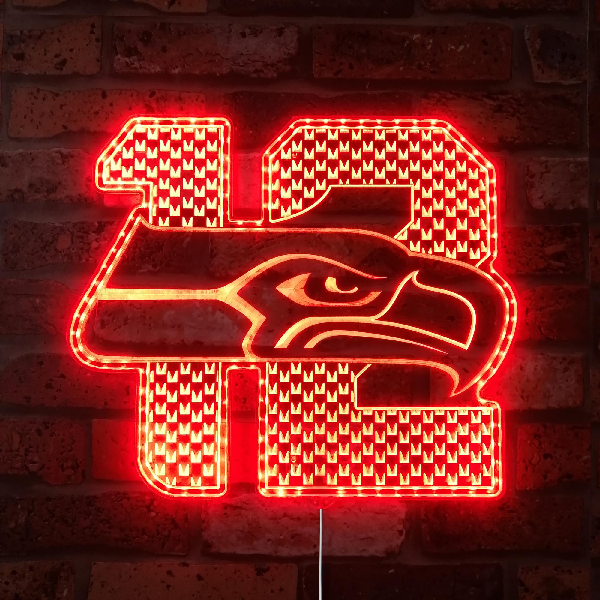 Seattle Seahawks 12th Man Dynamic RGB Edge Lit LED Sign