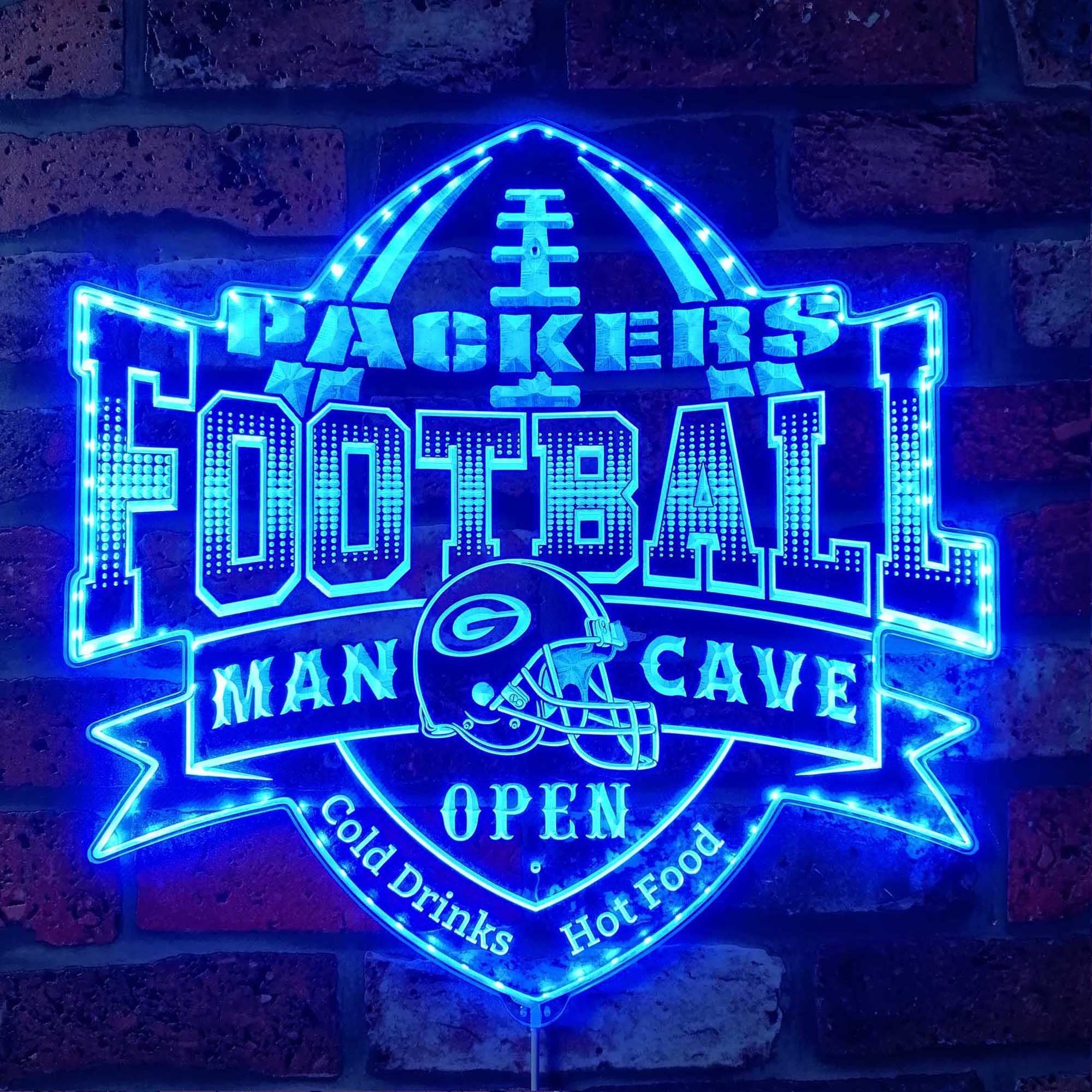 NFL Green Bay Packers Football Dynamic RGB Edge Lit LED Sign