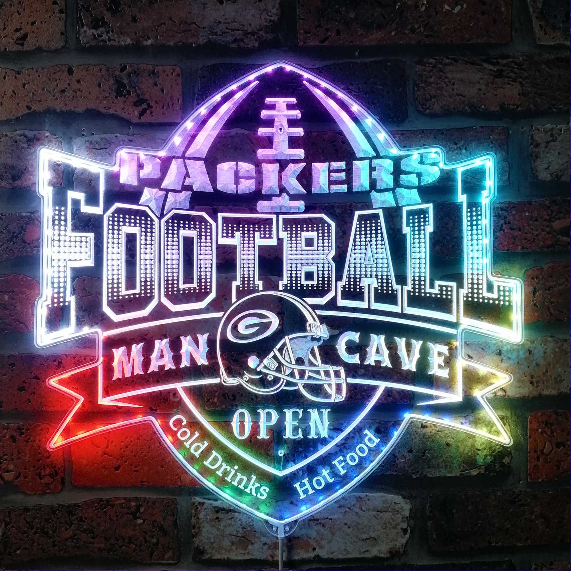 NFL Green Bay Packers Football Dynamic RGB Edge Lit LED Sign