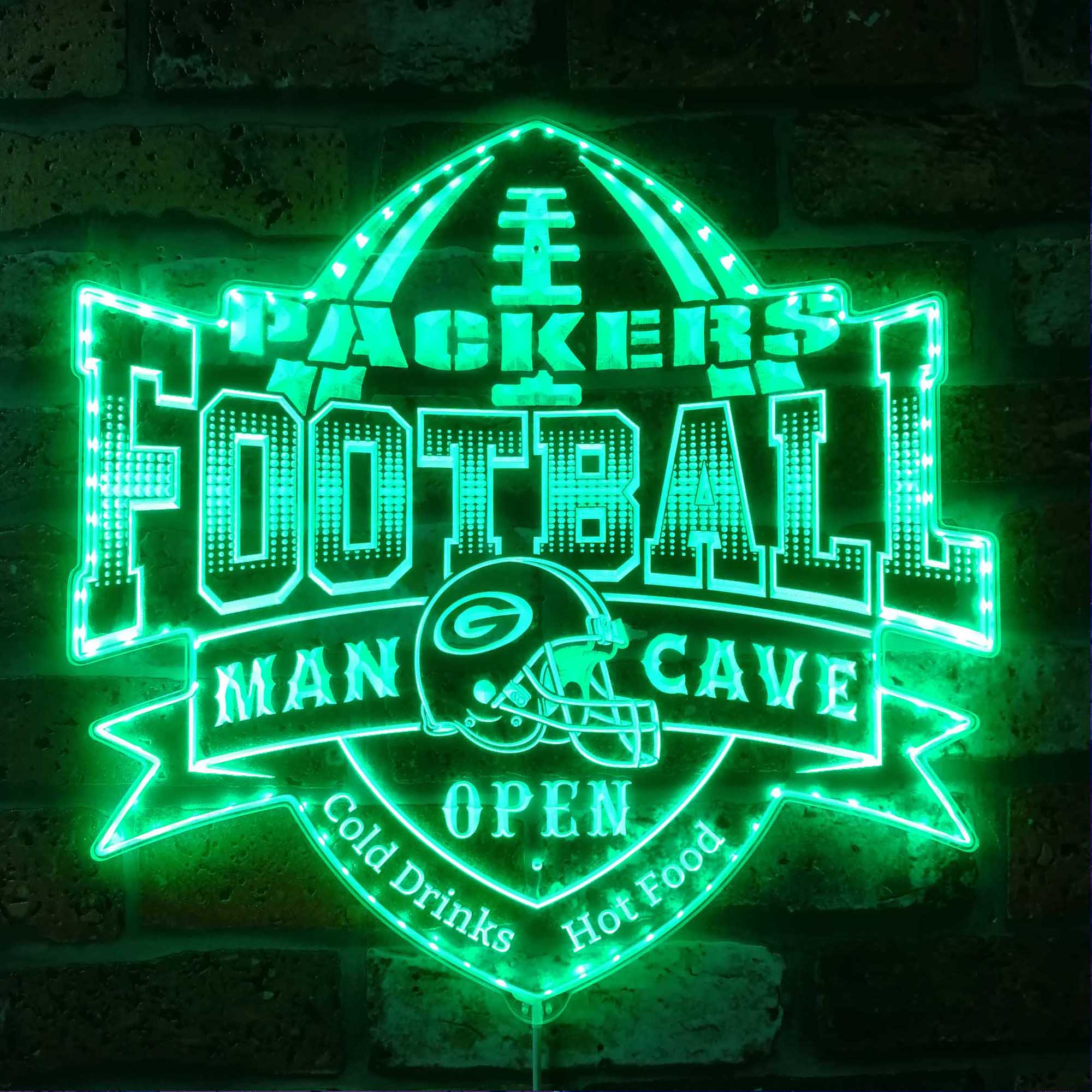 NFL Green Bay Packers Football Dynamic RGB Edge Lit LED Sign