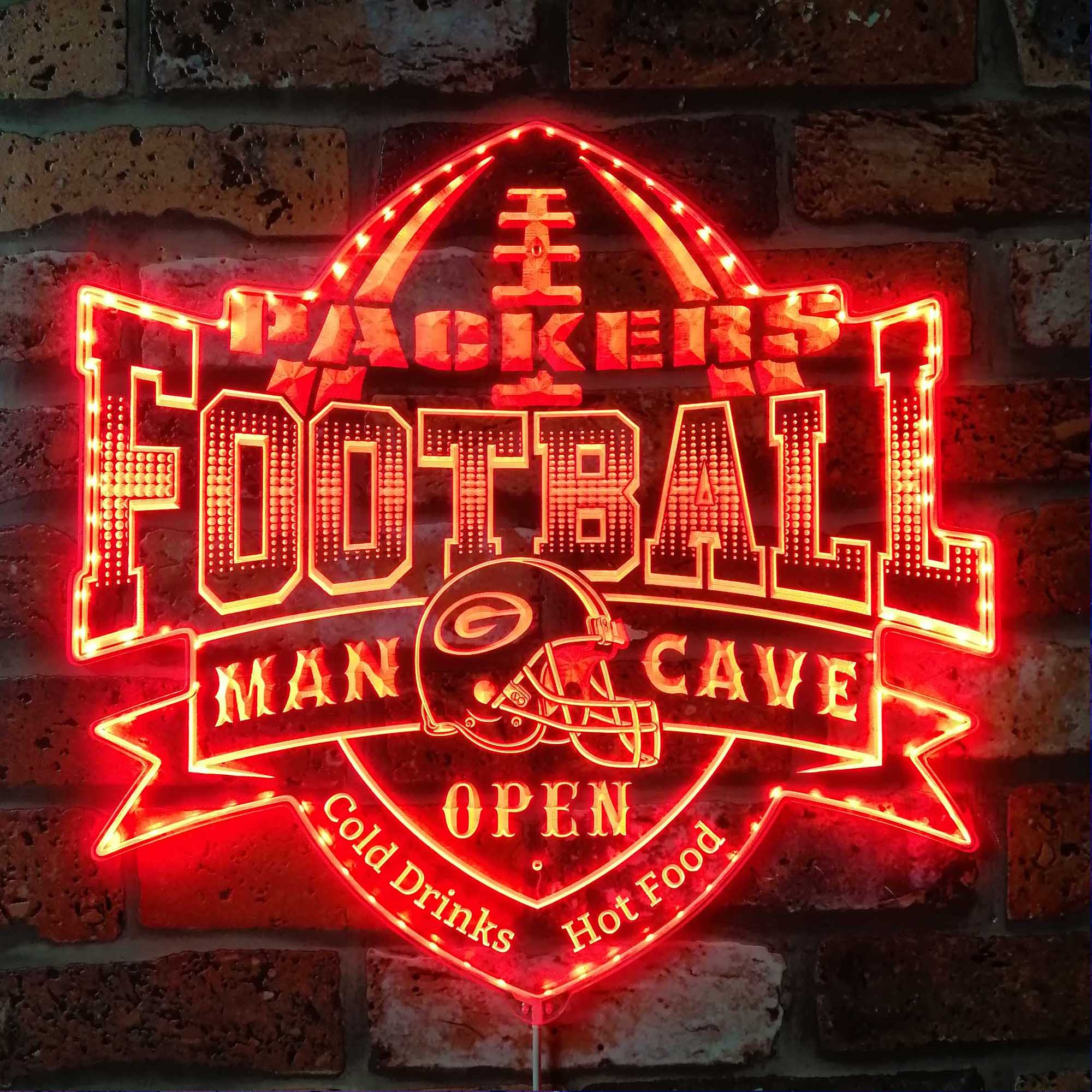 NFL Green Bay Packers Football Dynamic RGB Edge Lit LED Sign