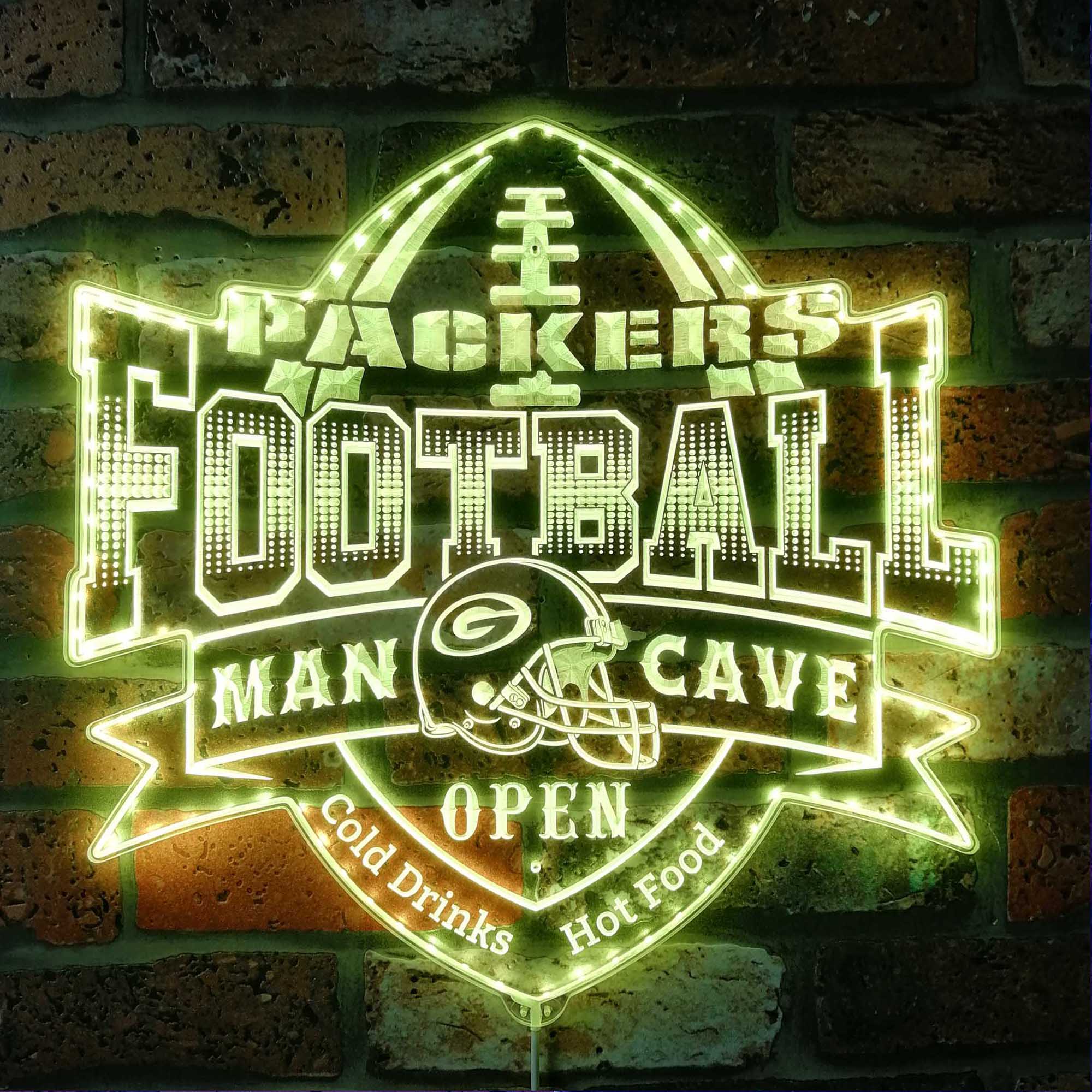 NFL Green Bay Packers Football Dynamic RGB Edge Lit LED Sign