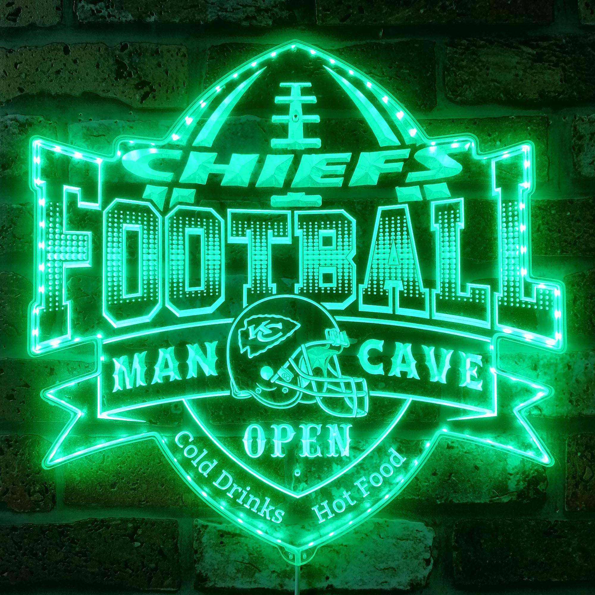 NFL Kansas City Chiefs Football Dynamic RGB Edge Lit LED Sign