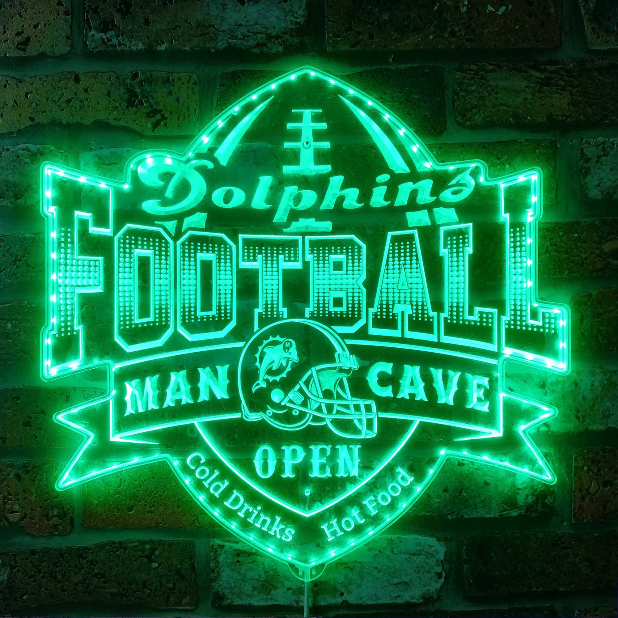 NFL Miami Dolphins Football Sport Dynamic RGB Edge Lit LED Sign