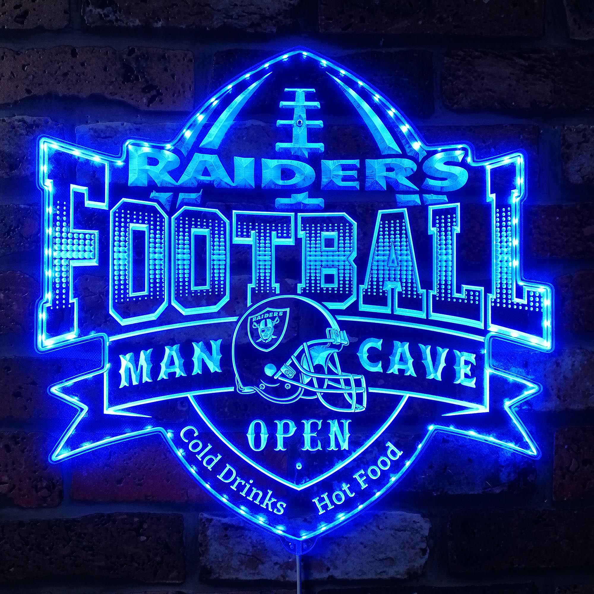 NFL Oakland Raiders Football Club Dynamic RGB Edge Lit LED Sign