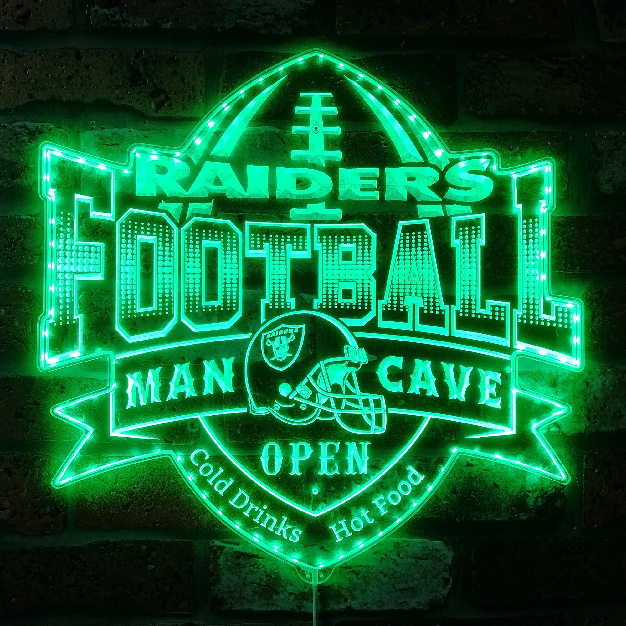 NFL Oakland Raiders Football Club Dynamic RGB Edge Lit LED Sign