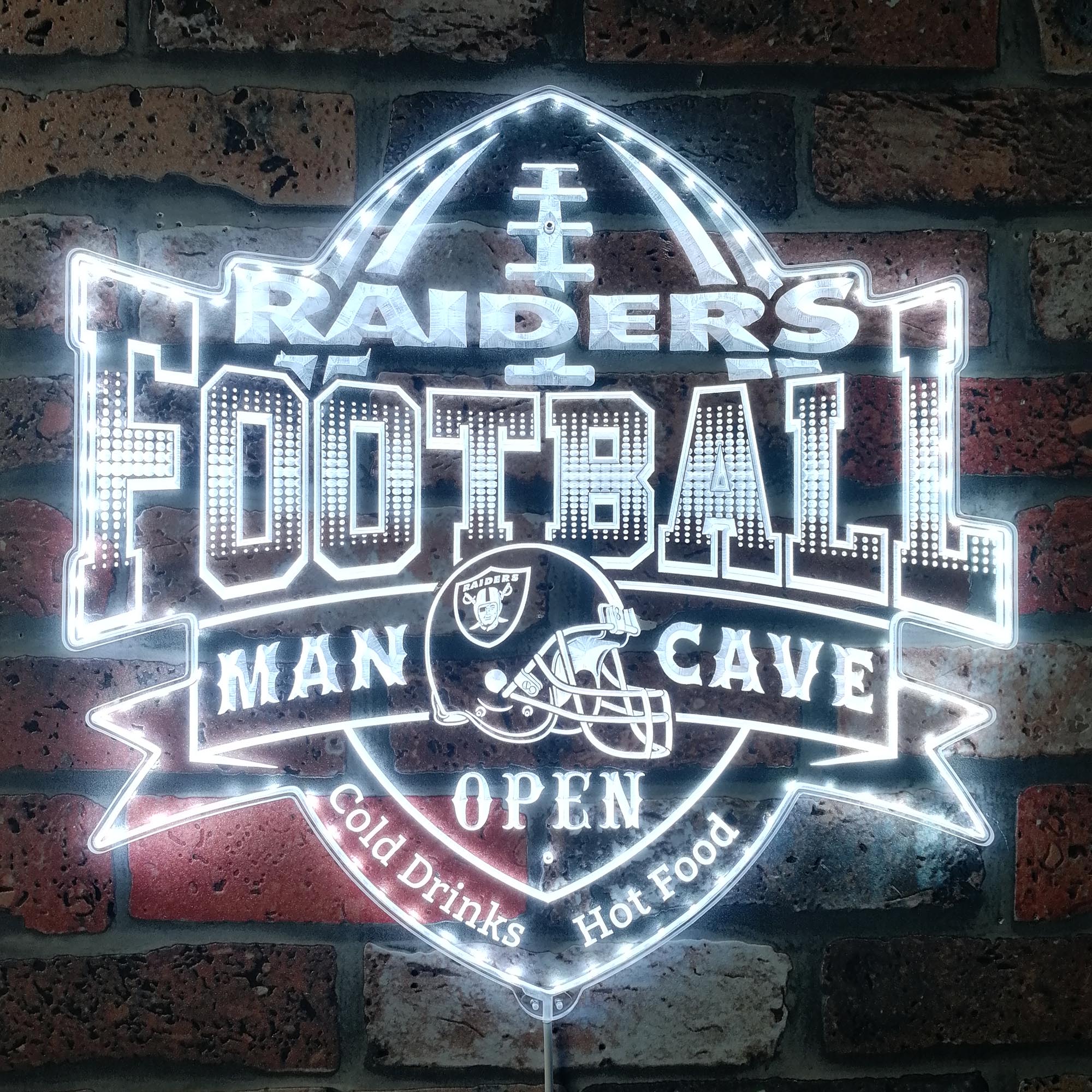 NFL Oakland Raiders Football Club Dynamic RGB Edge Lit LED Sign