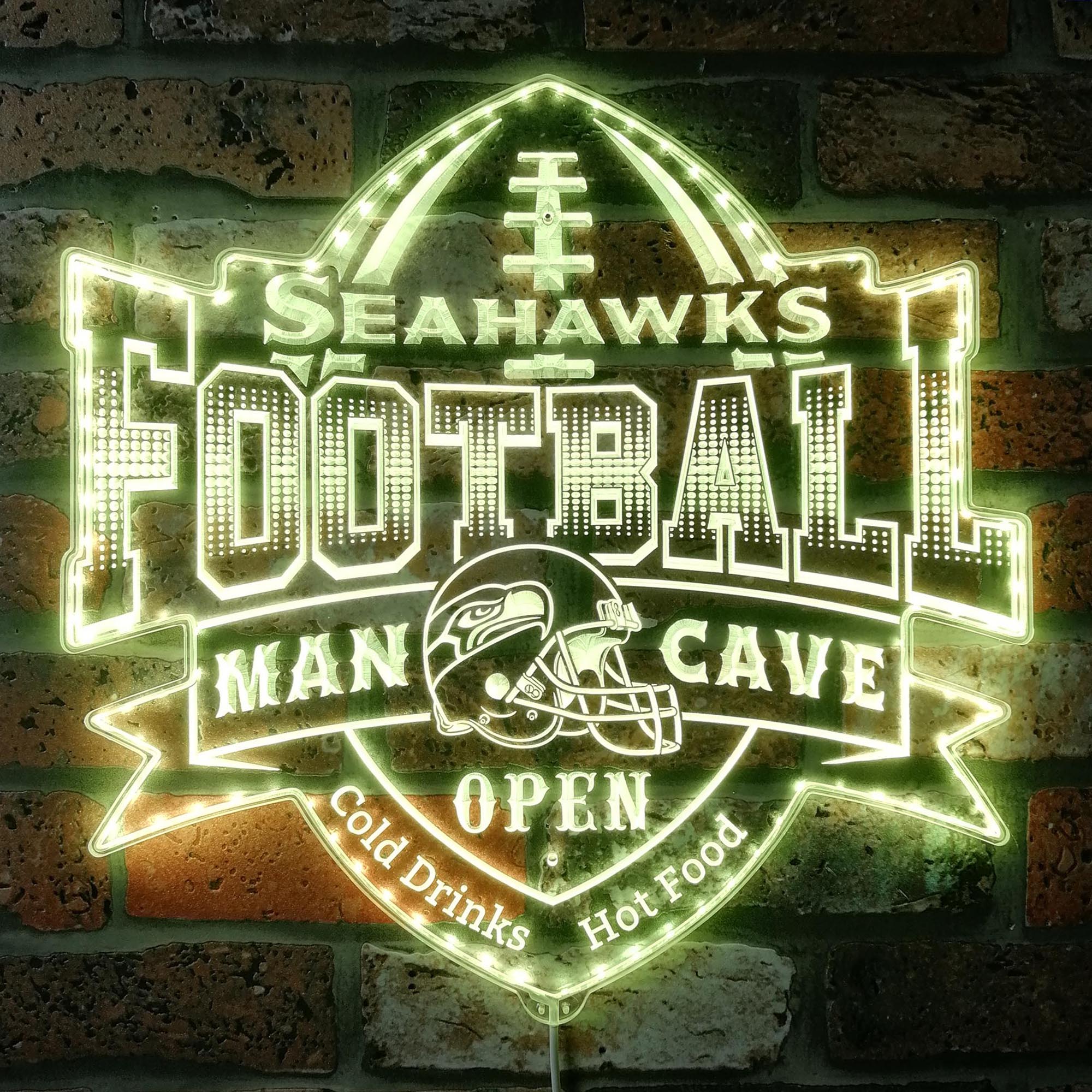 NFL Seattle Seahawks Football Dynamic RGB Edge Lit LED Sign