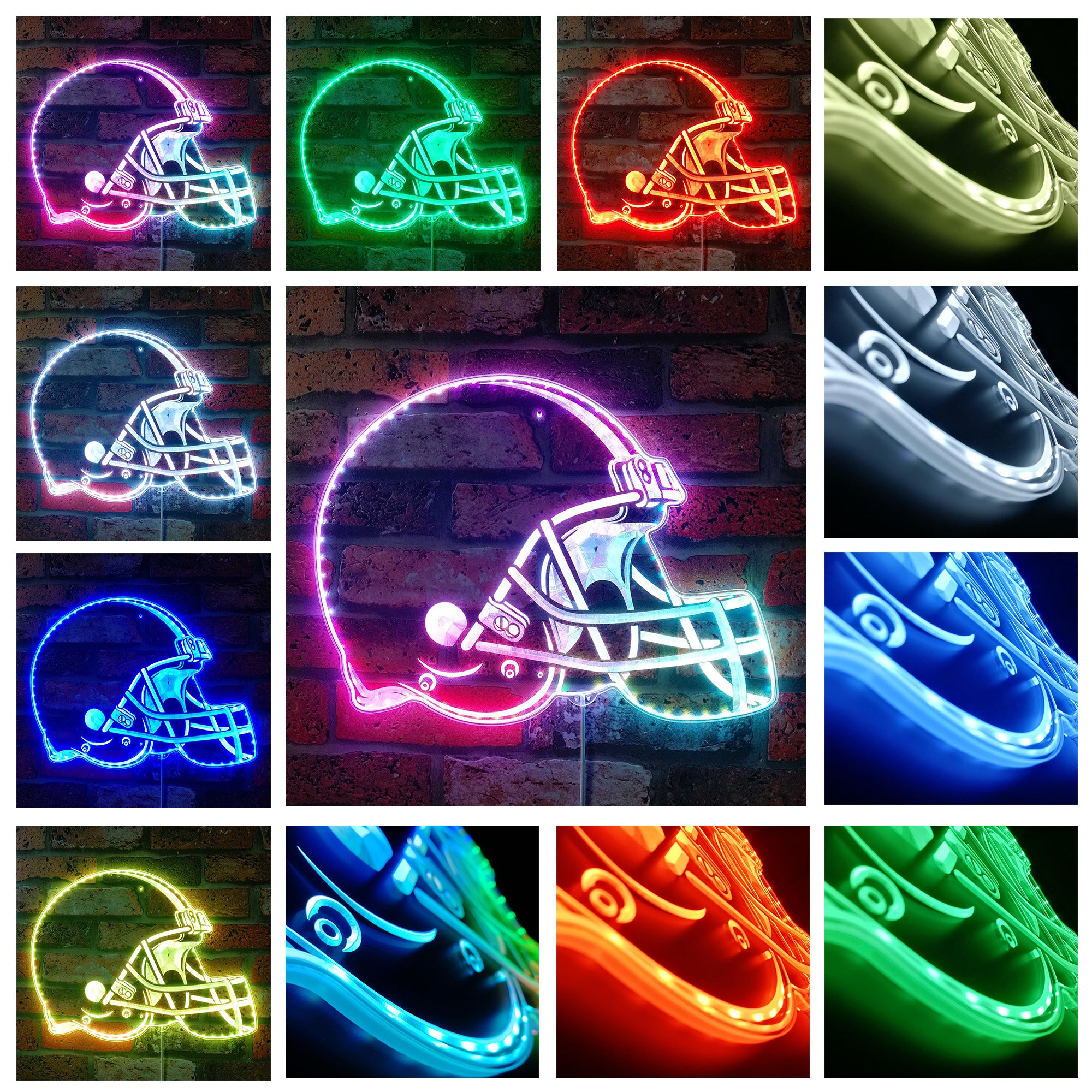 NFL Cleveland Browns Football Dynamic RGB Edge Lit LED Sign