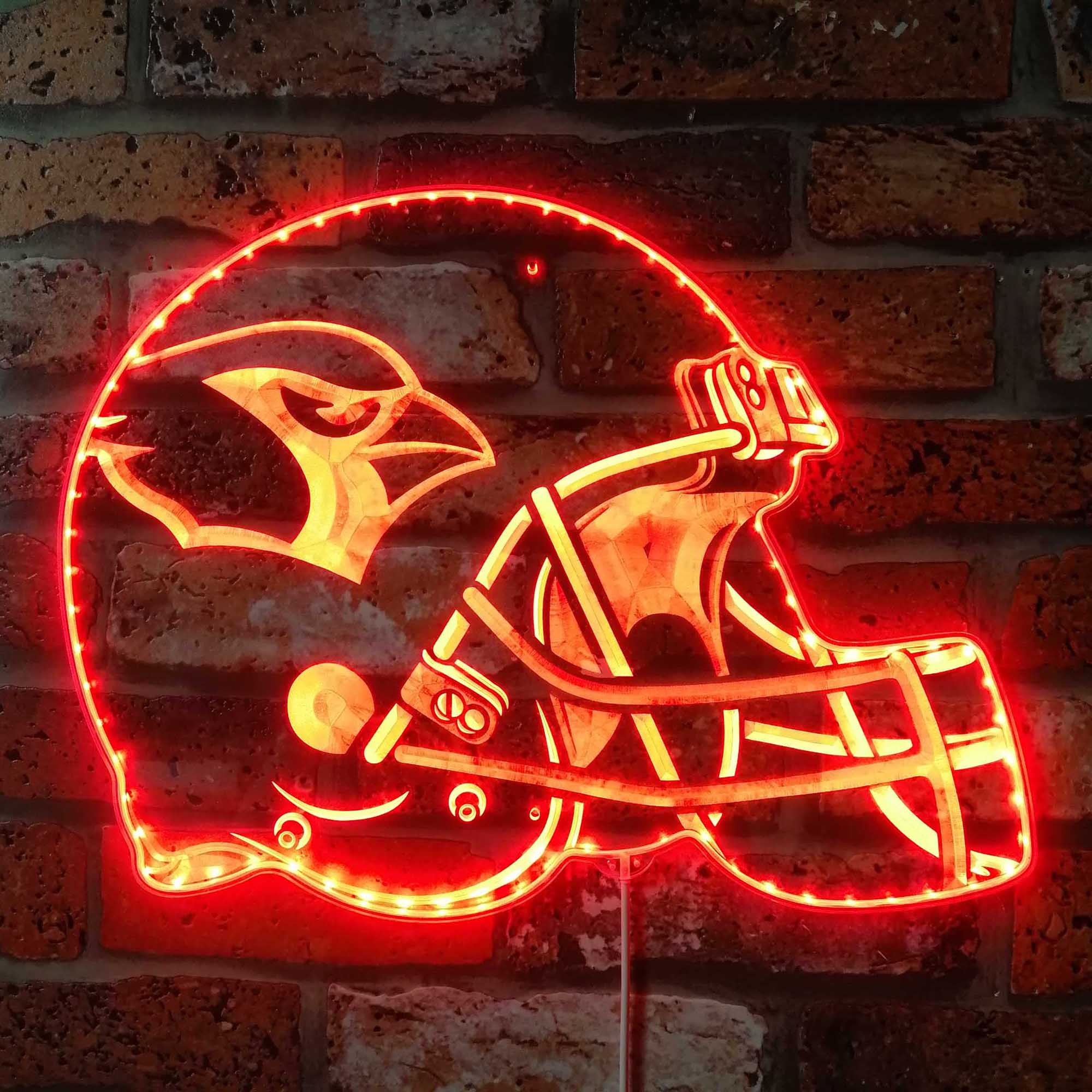 NFL Helmet Arizona Cardinals Football Dynamic RGB Edge Lit LED Sign