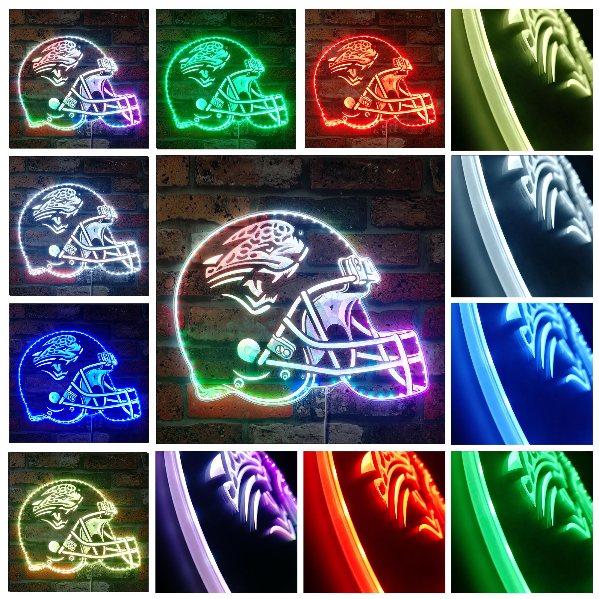 NFL Jacksonville Jaguars Football Dynamic RGB Edge Lit LED Sign