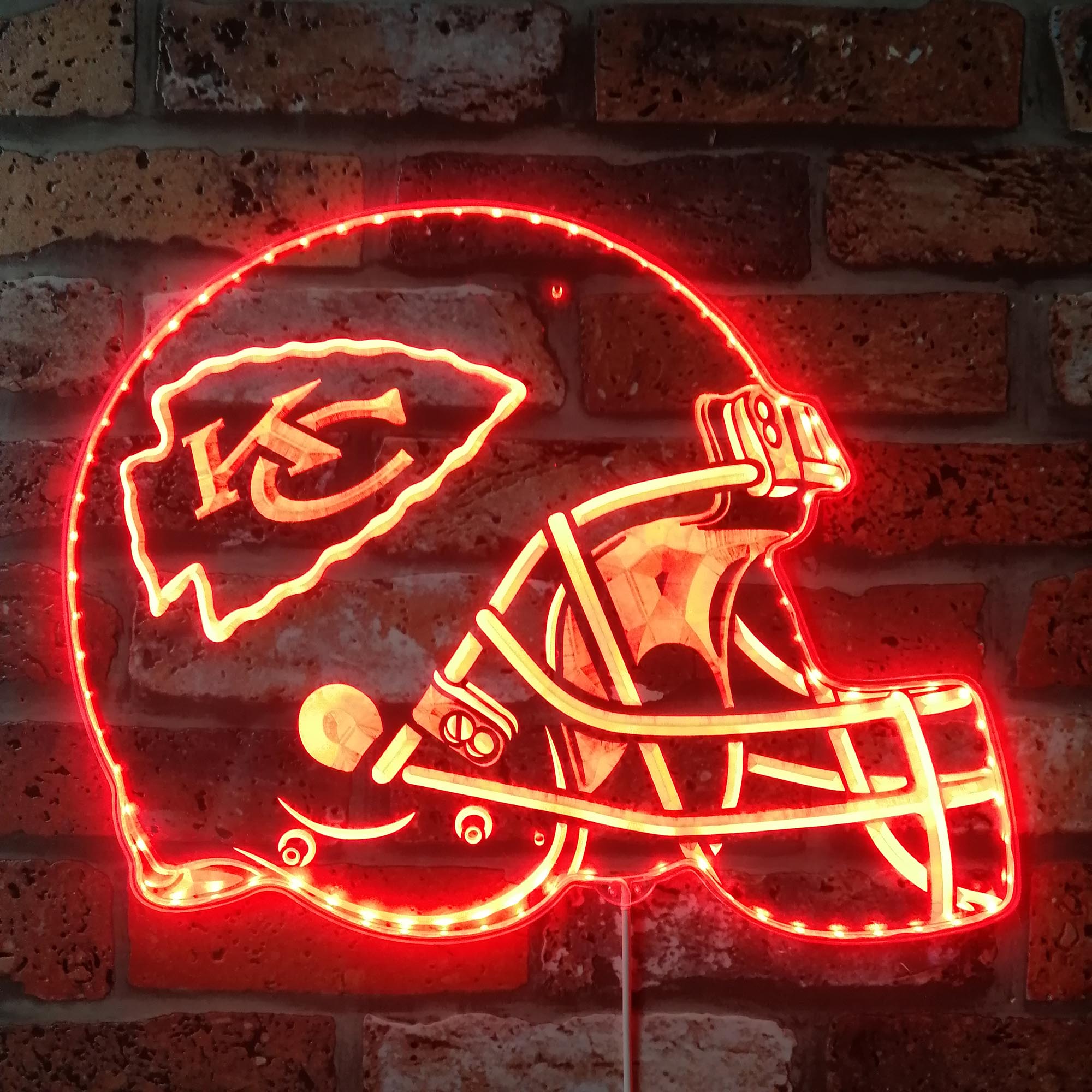 NFL Kansas City Chiefs Football Dynamic RGB Edge Lit LED Sign