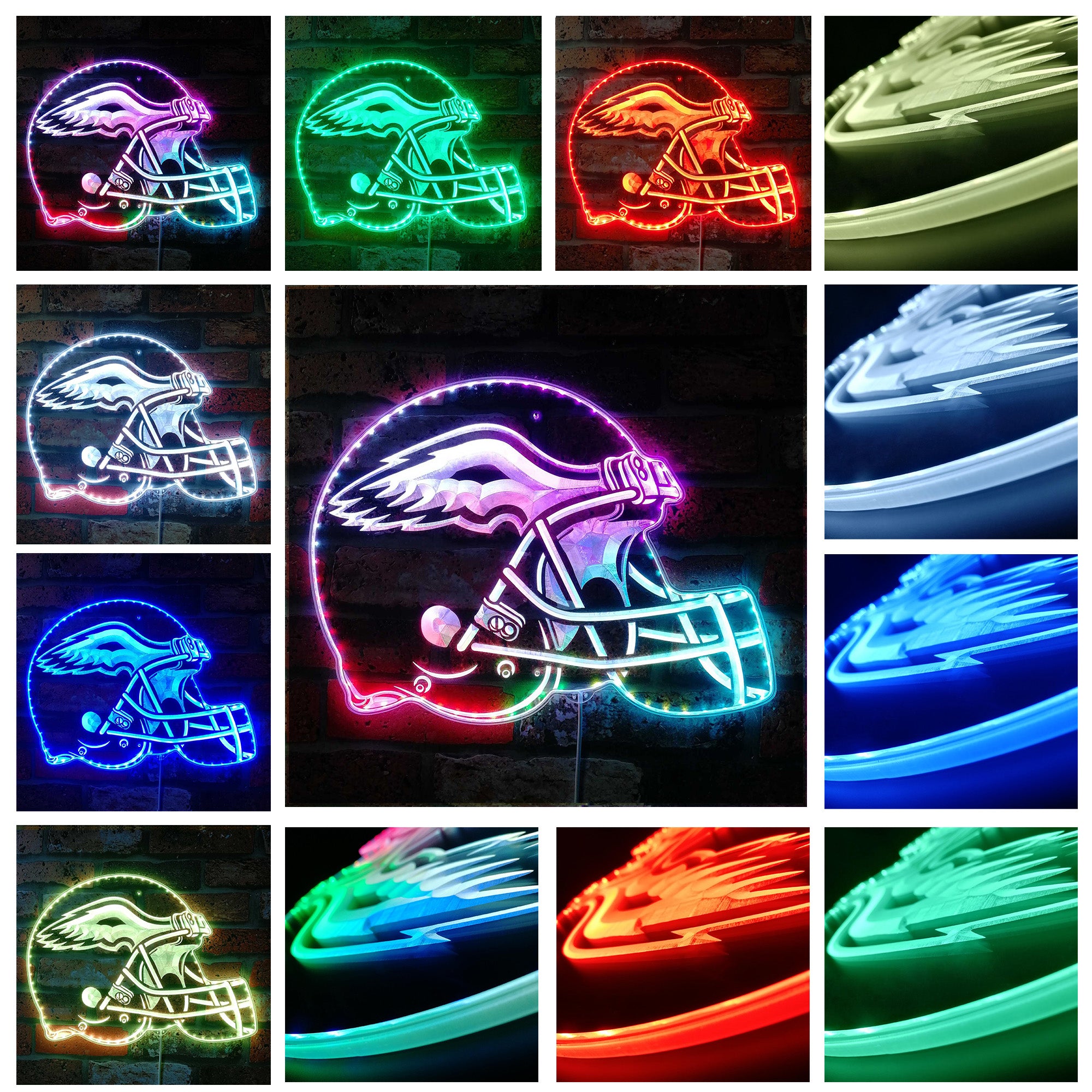 NFL Philadelphia Eagles Football Club Dynamic RGB Edge Lit LED Sign