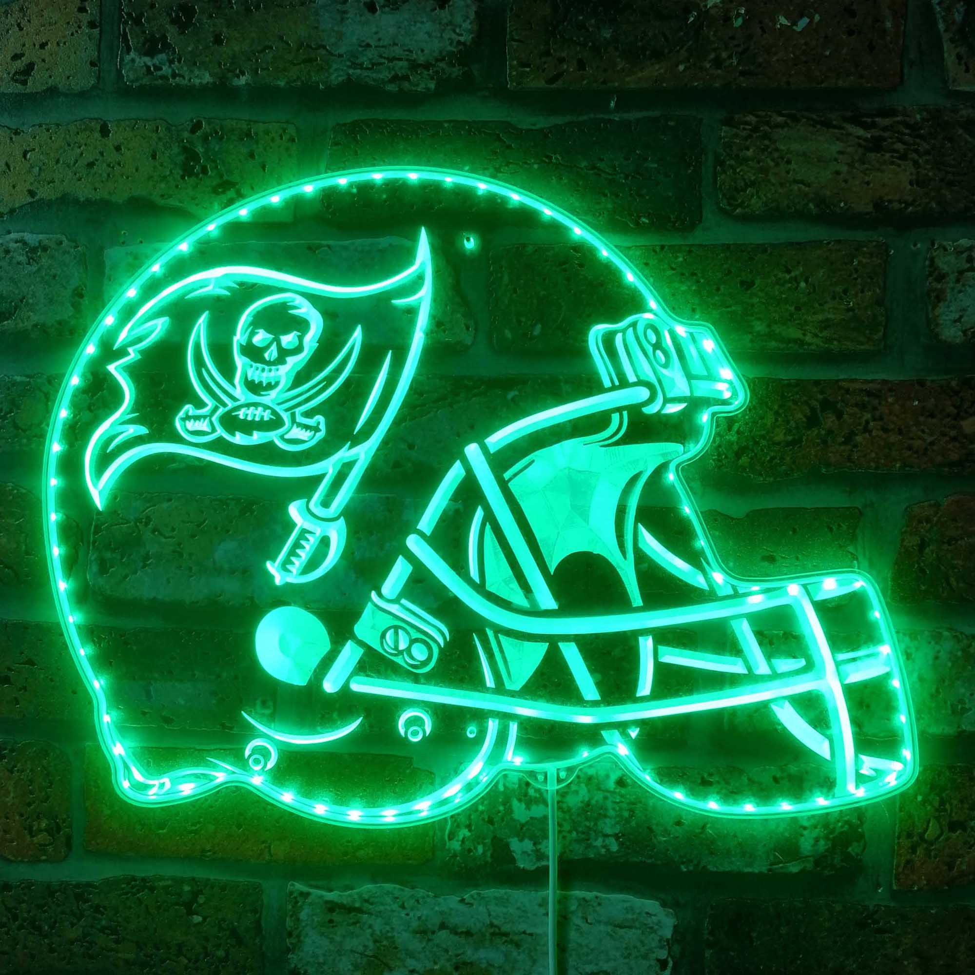 NFL Helmet Tampa Bay Buccaneers Dynamic RGB Edge Lit LED Sign