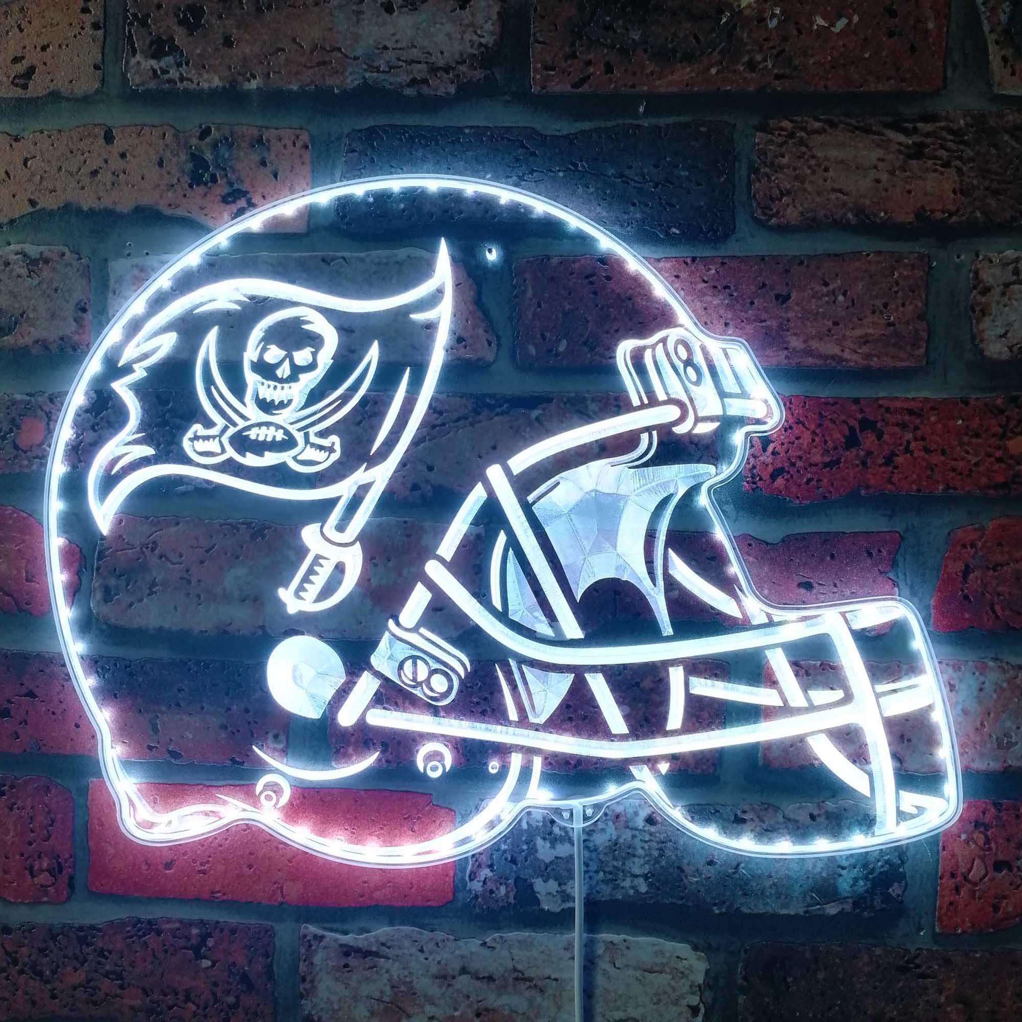 NFL Helmet Tampa Bay Buccaneers Dynamic RGB Edge Lit LED Sign