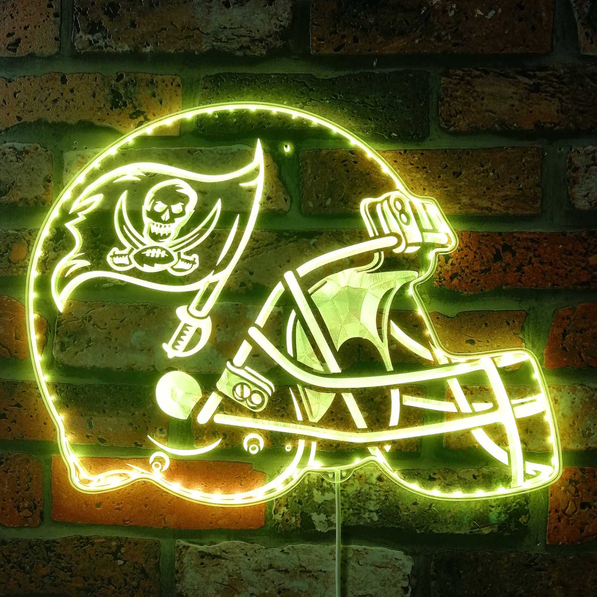 NFL Helmet Tampa Bay Buccaneers Dynamic RGB Edge Lit LED Sign