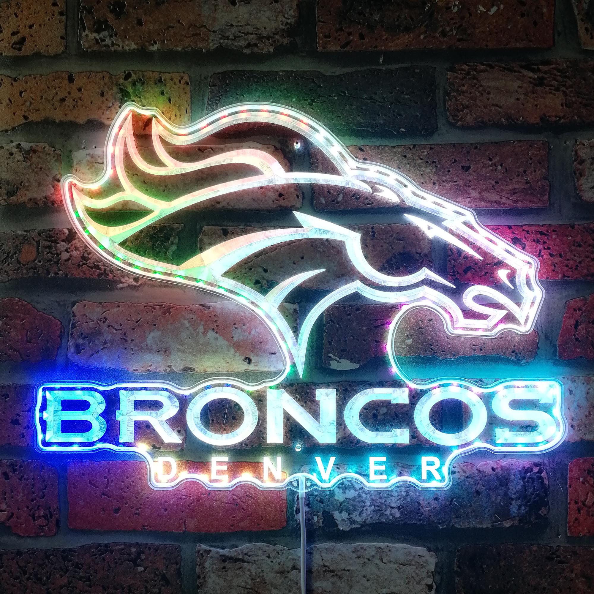 Denver Broncos Dynamic RGB Edge Lit LED Sign