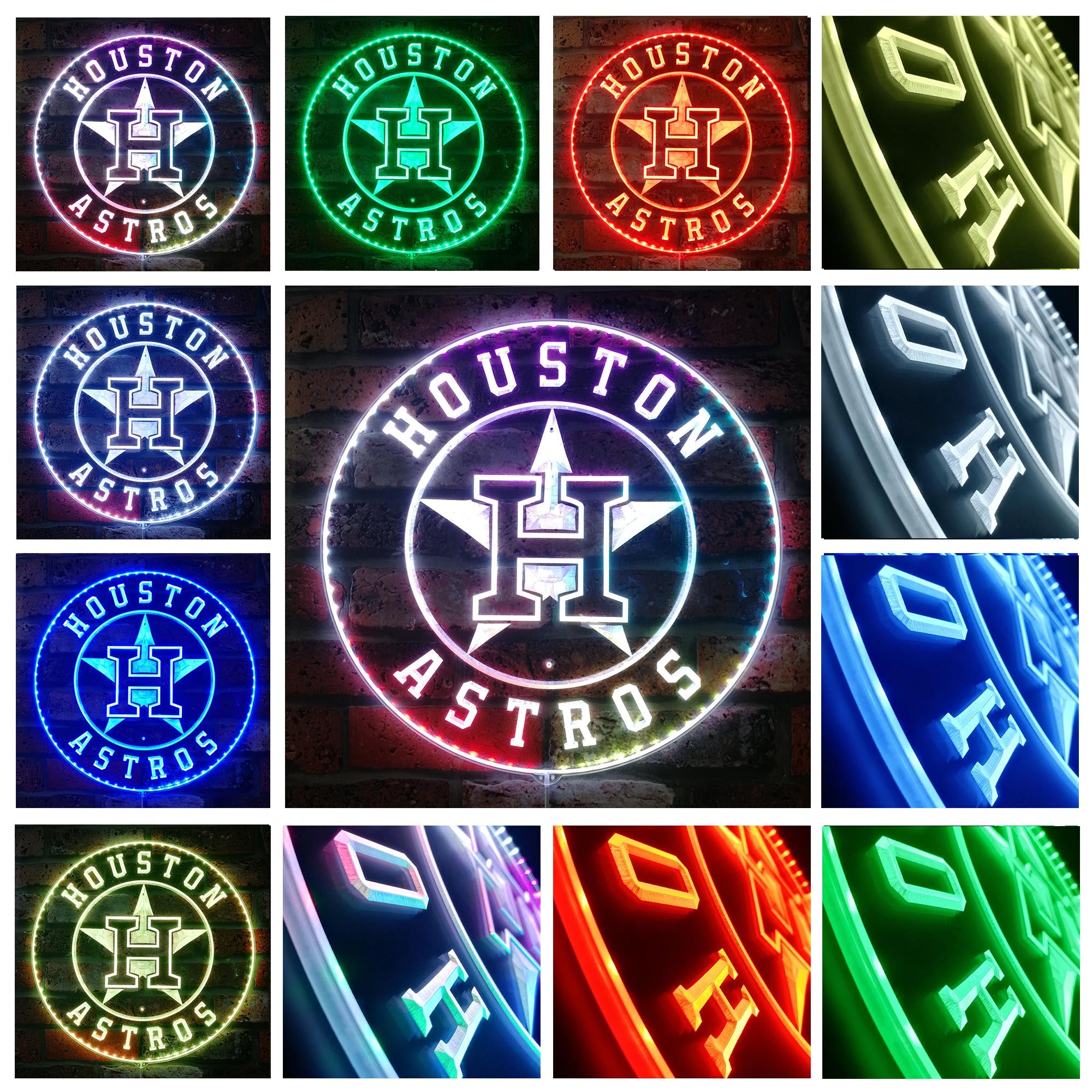 Houston Astros Dynamic RGB Edge Lit LED Sign
