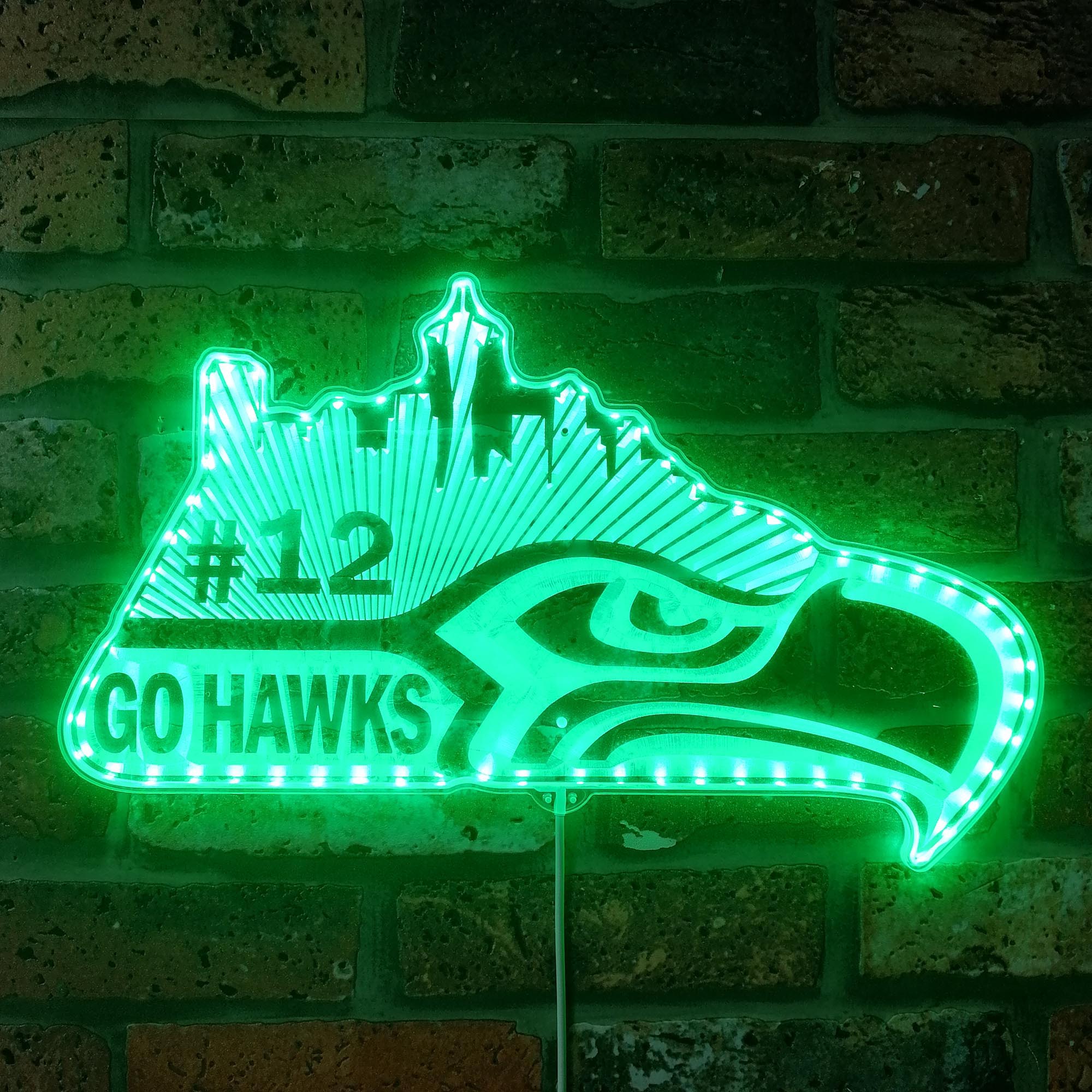 Seattle Seahawks #12 Dynamic RGB Edge Lit LED Sign