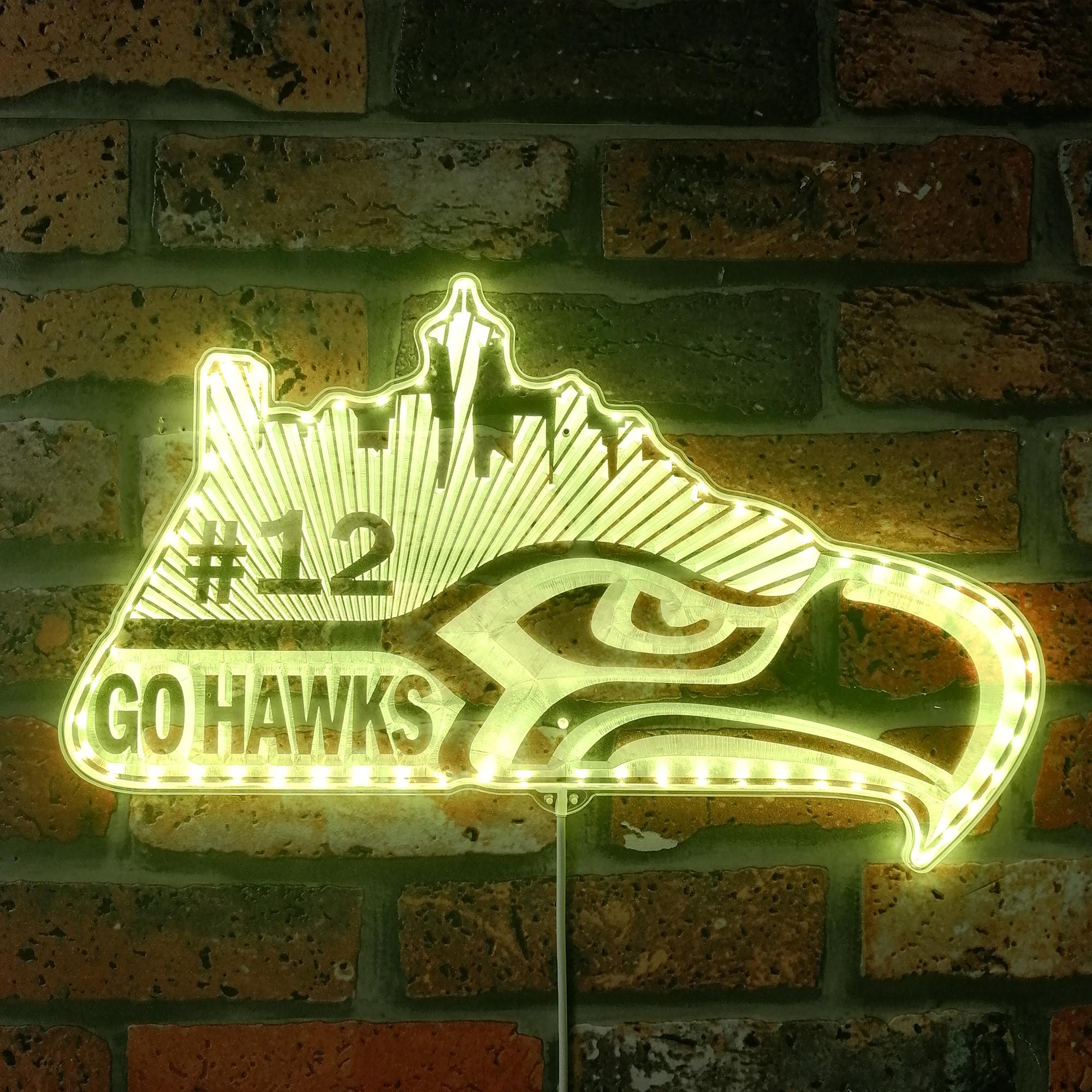 Seattle Seahawks #12 Dynamic RGB Edge Lit LED Sign