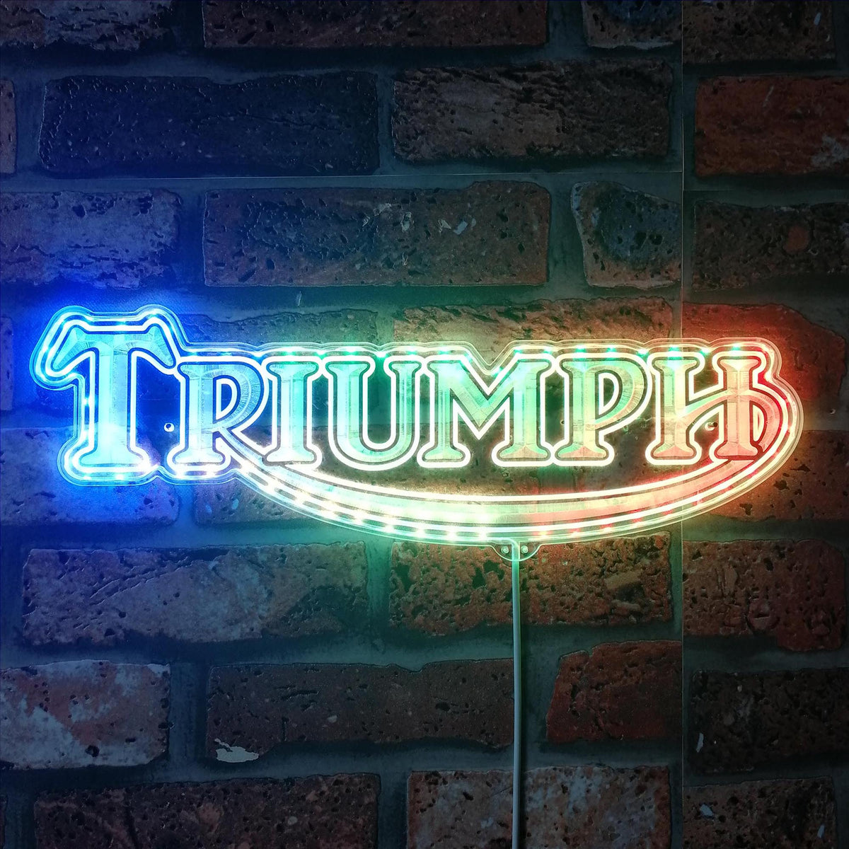Triumph Dynamic RGB Edge Lit LED Sign | LEDLABCAVE – joyatwall