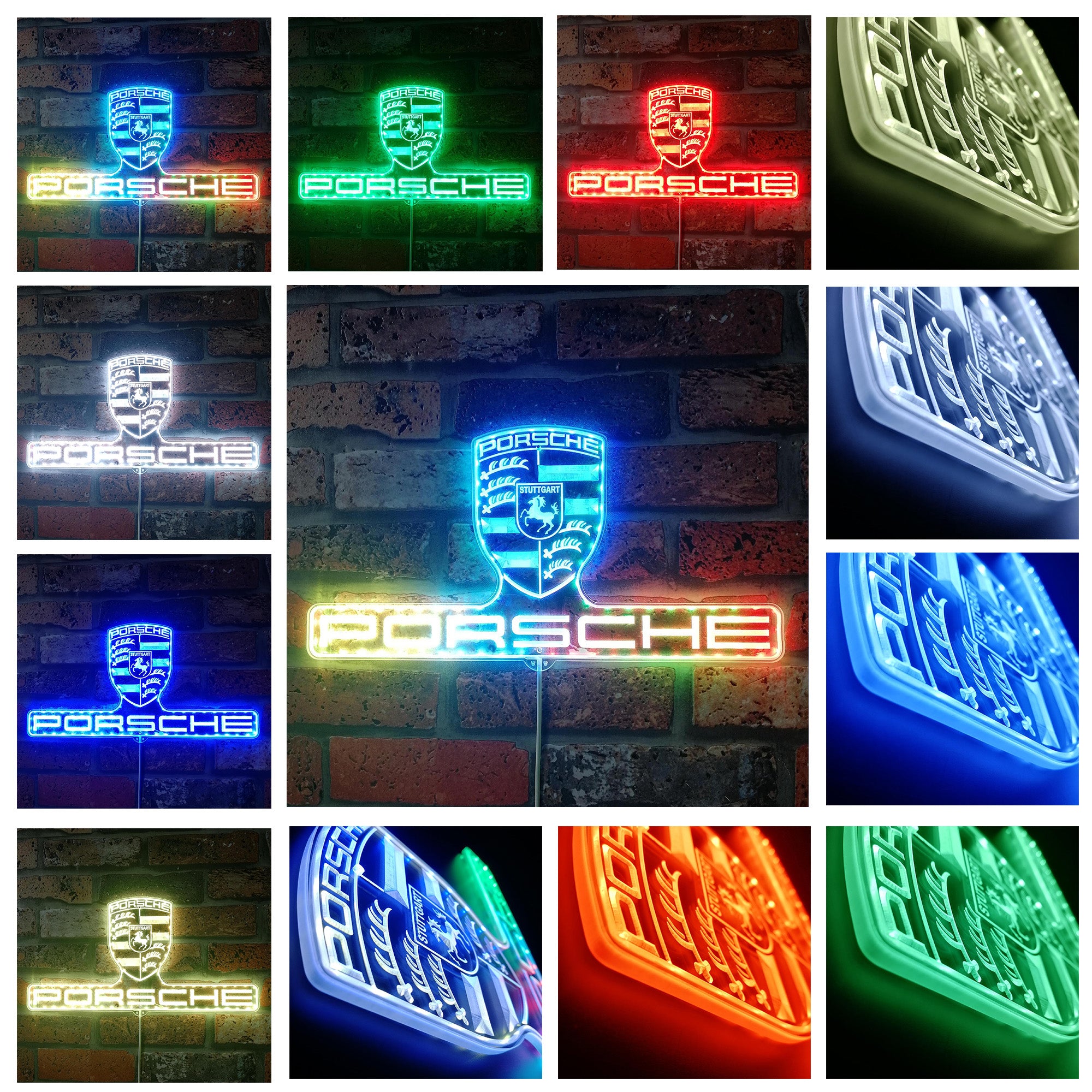 Porsche Dynamic RGB Edge Lit LED Sign