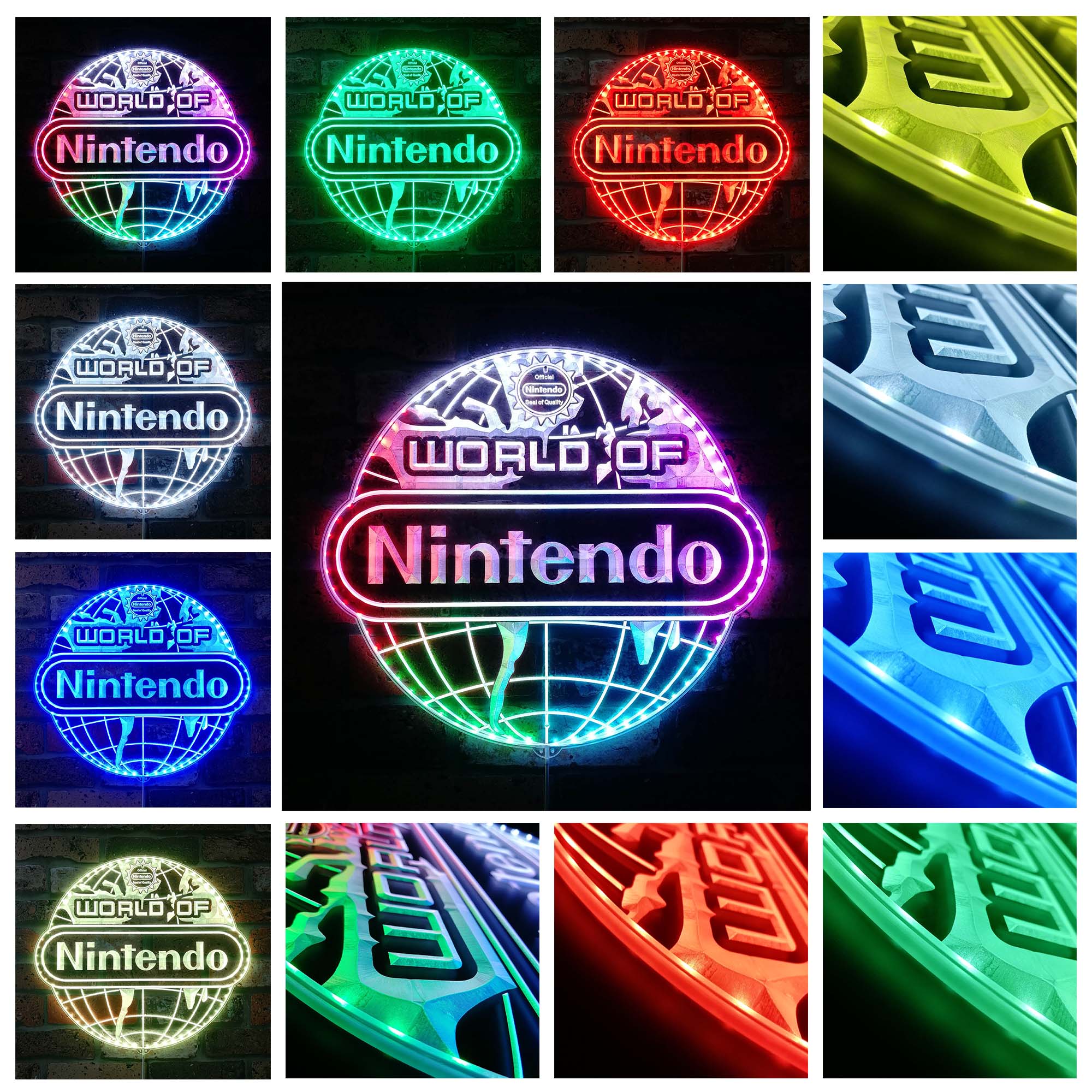 World of Nintendo Dynamic RGB Edge Lit LED Sign