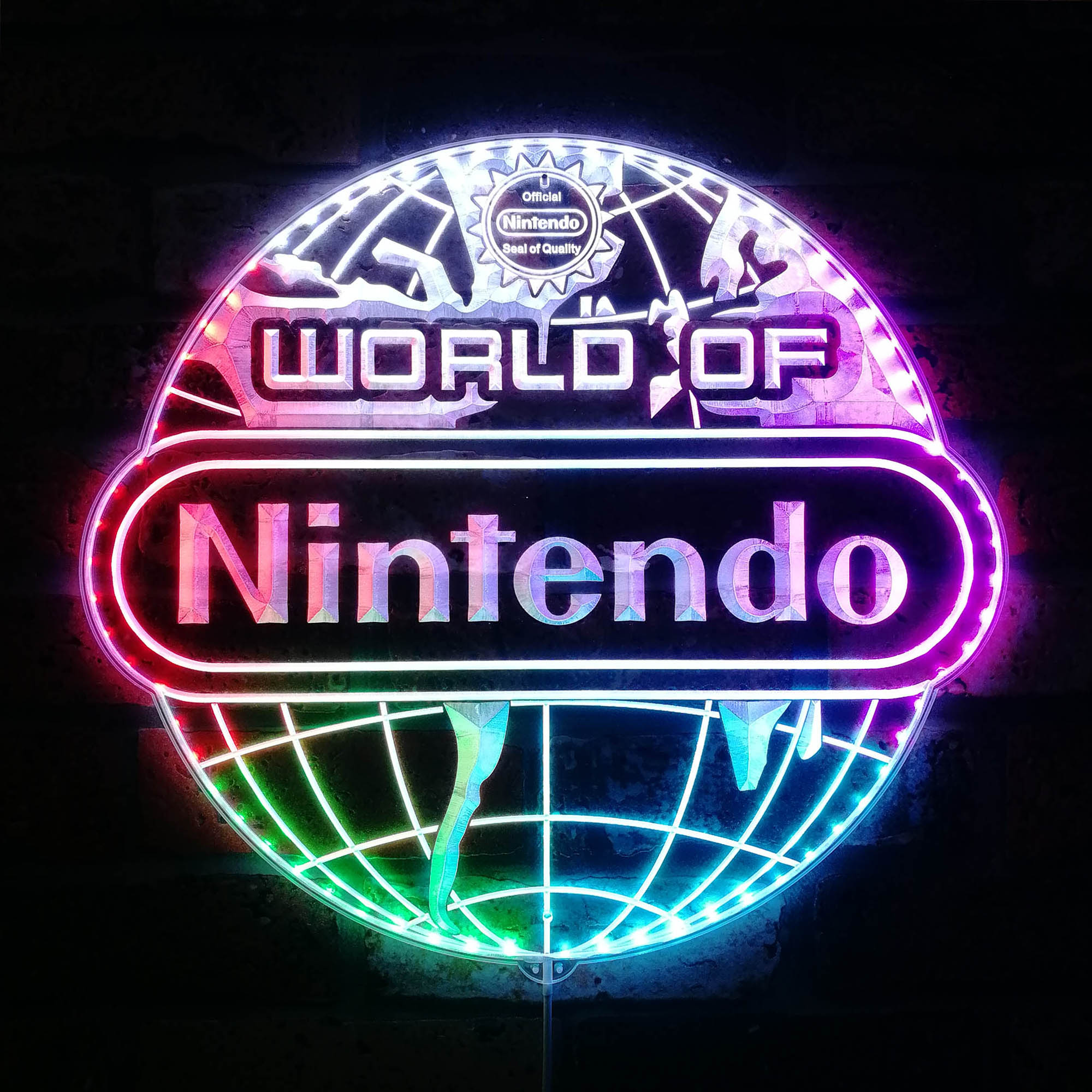 World of Nintendo Dynamic RGB Edge Lit LED Sign