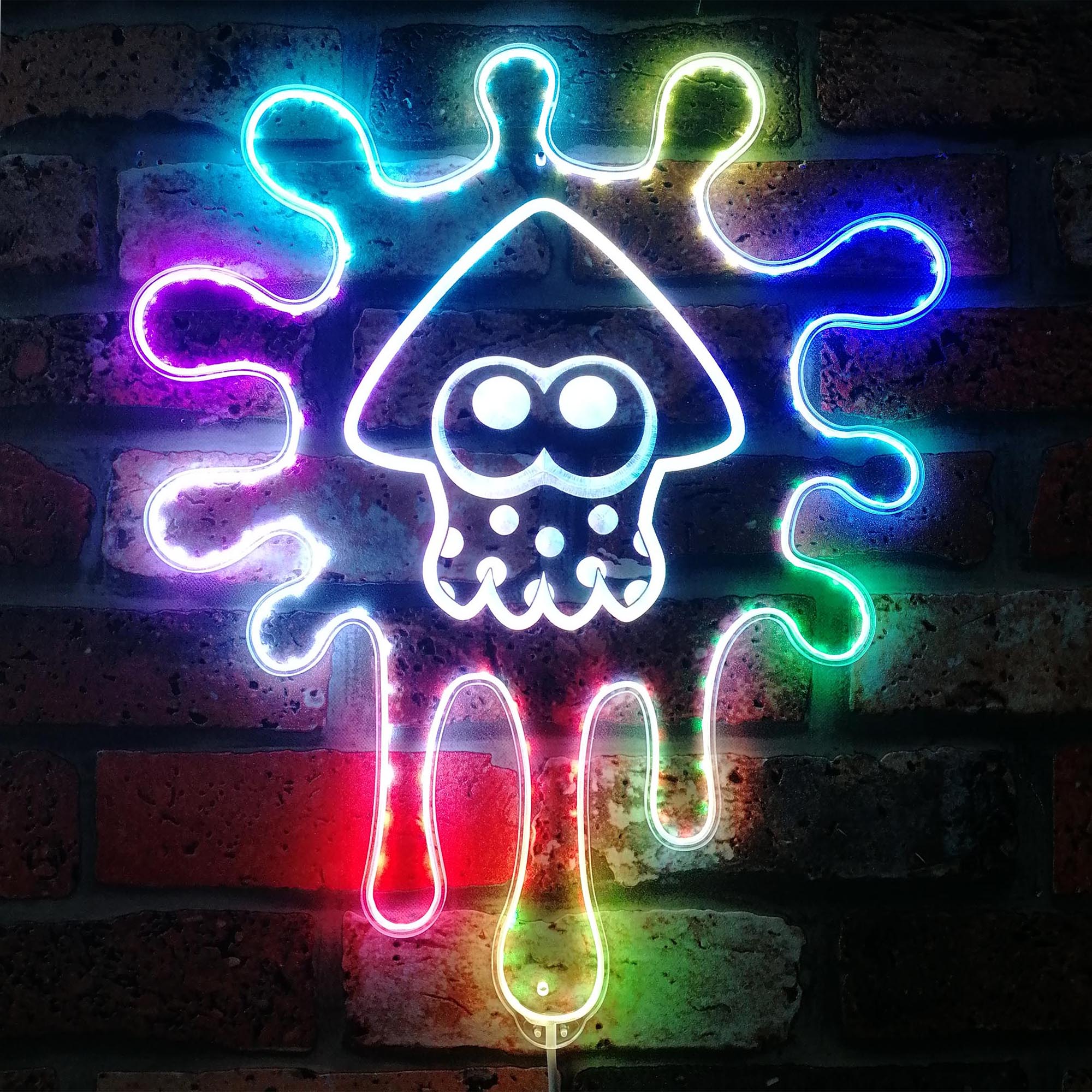 Splatoon Squid Cartoon Dynamic RGB Edge Lit LED Sign