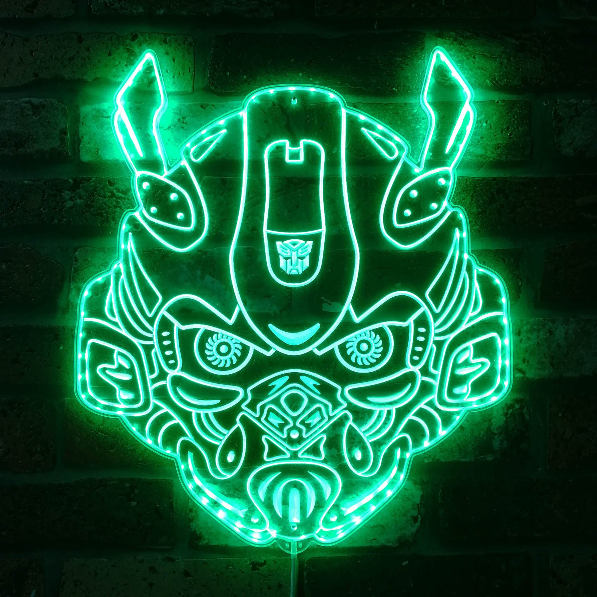 Bumblebee Head Dynamic RGB Edge Lit LED Sign