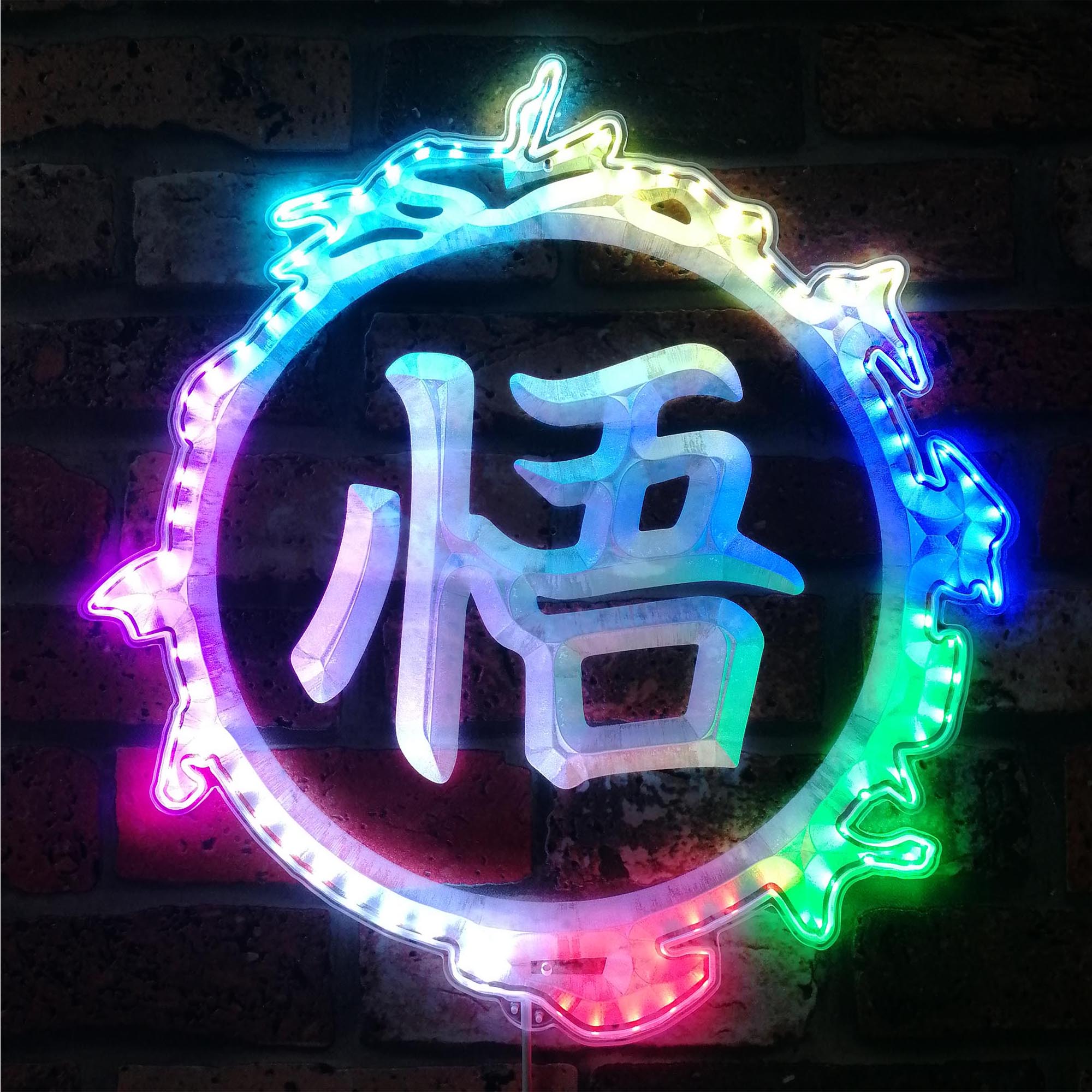 Goku Japanese Anime Dynamic RGB Edge Lit LED Sign