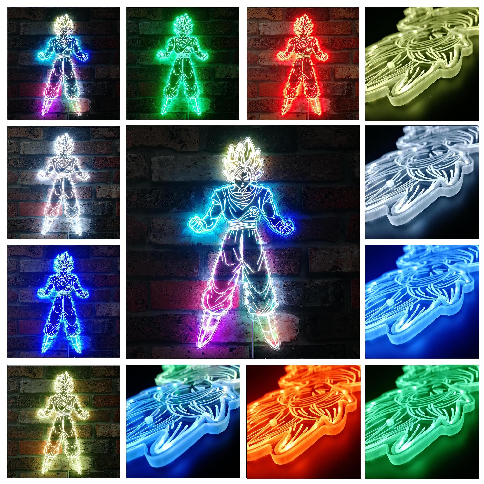 Goku Supersaiyan Dynamic RGB Edge Lit LED Sign