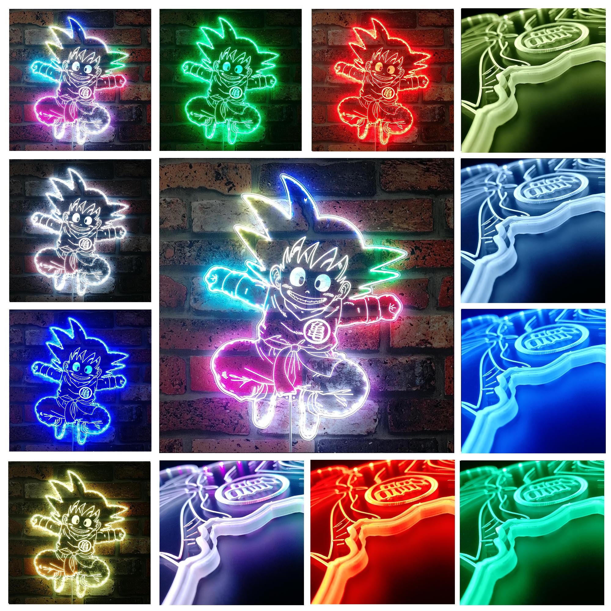 Goku Japanese Anime Dynamic RGB Edge Lit LED Sign