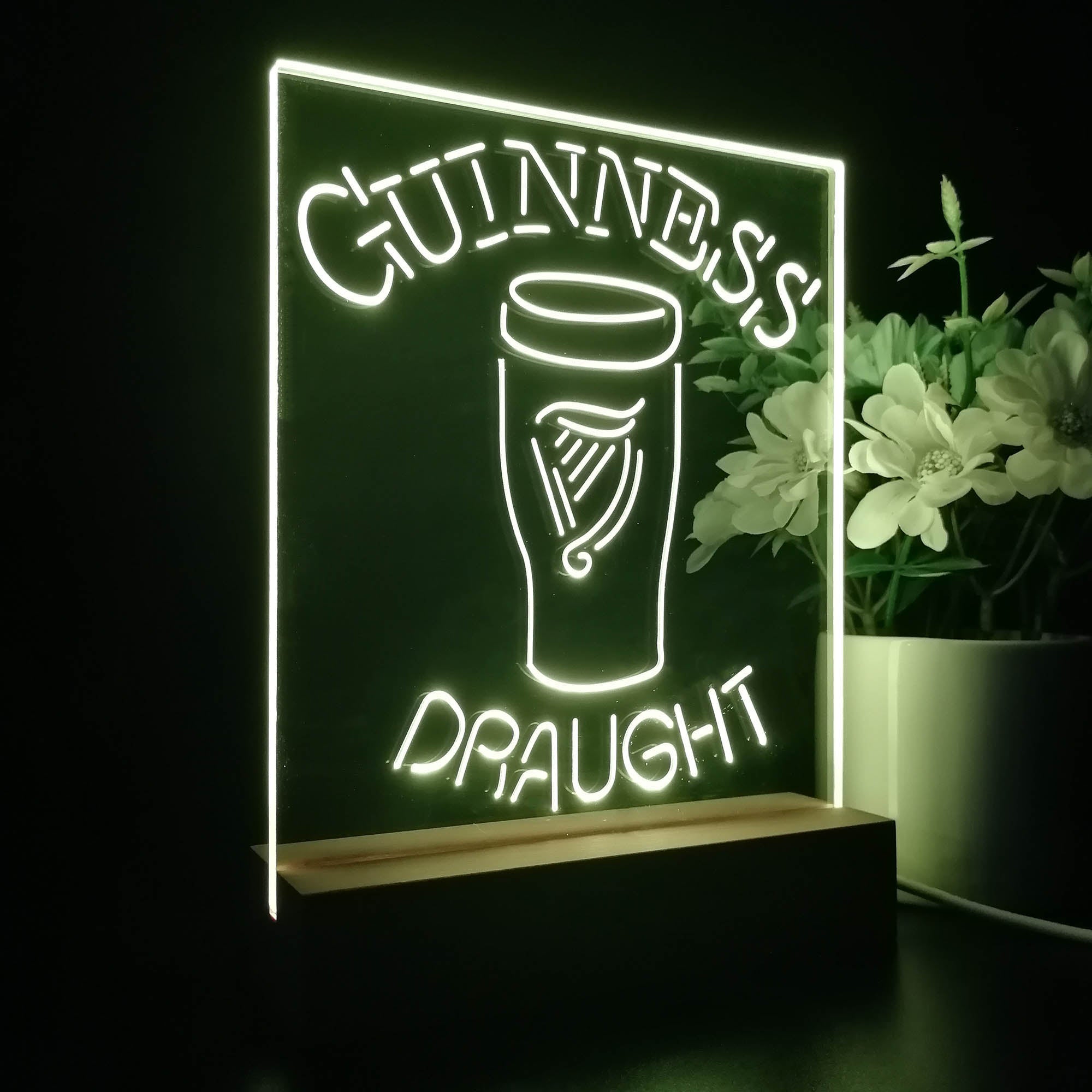 Guinness Draught Ale Beer Bar Night Light LED Sign