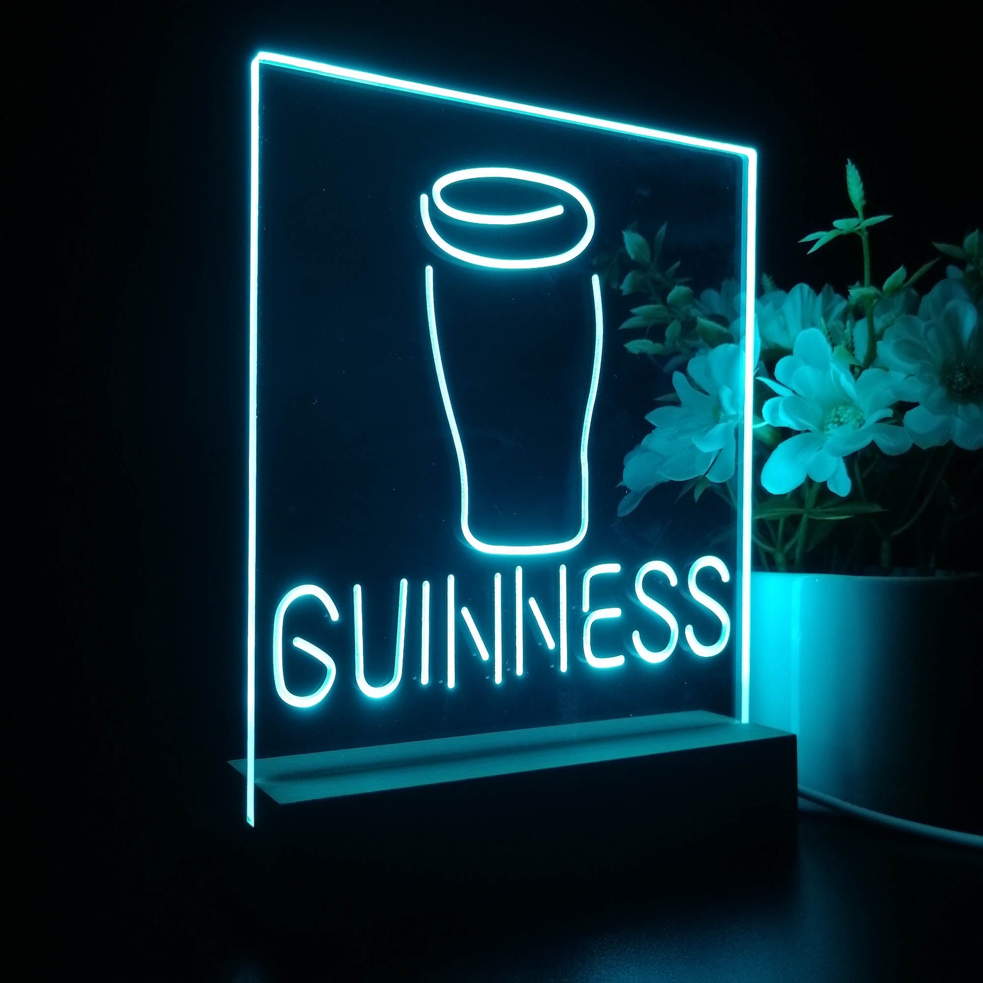 Guinness Glass Beer on tap Bar Decor Night Light LED Sign