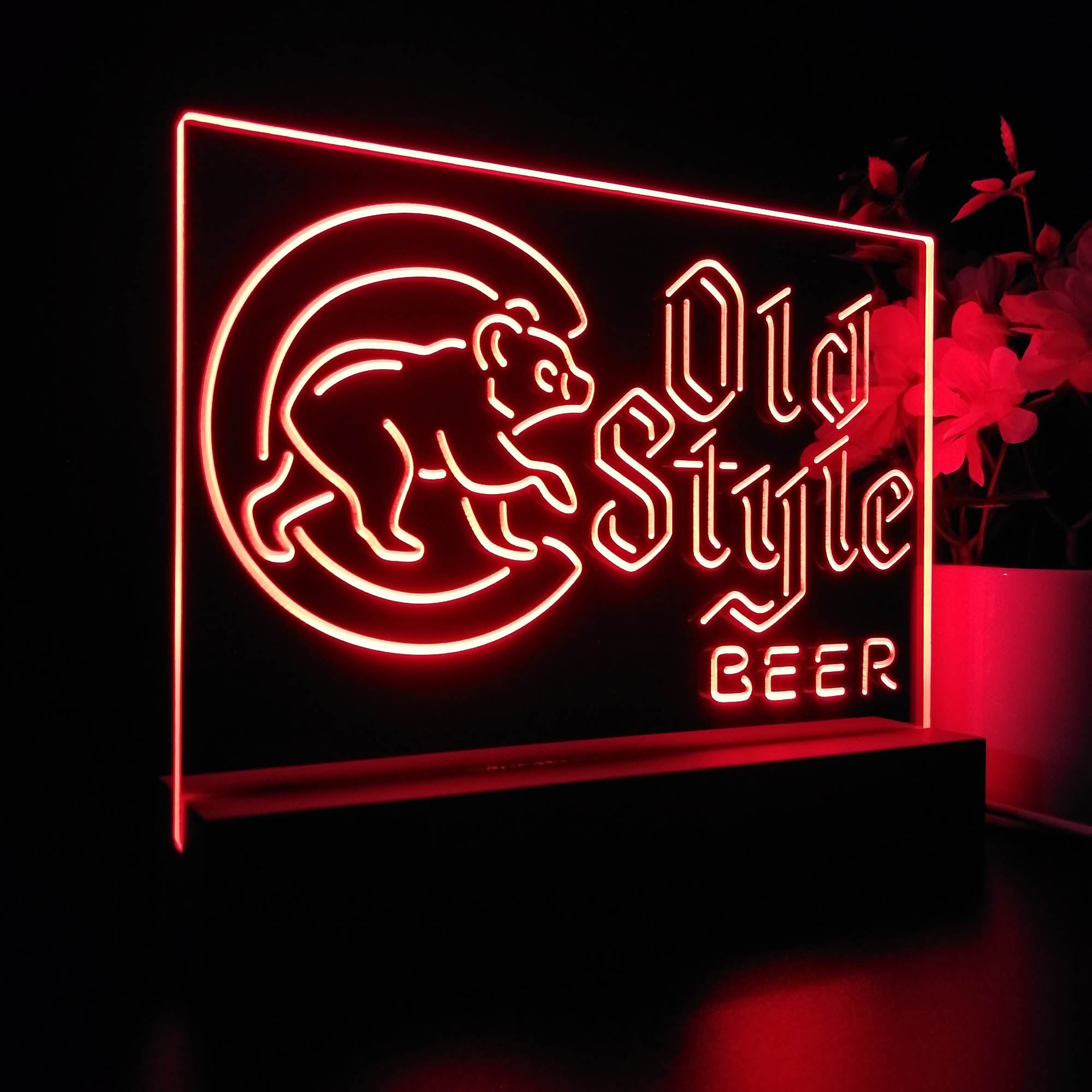 Cubs Old Style Beer Bar Night Light 3D Illusion Lamp Home Bar Decor