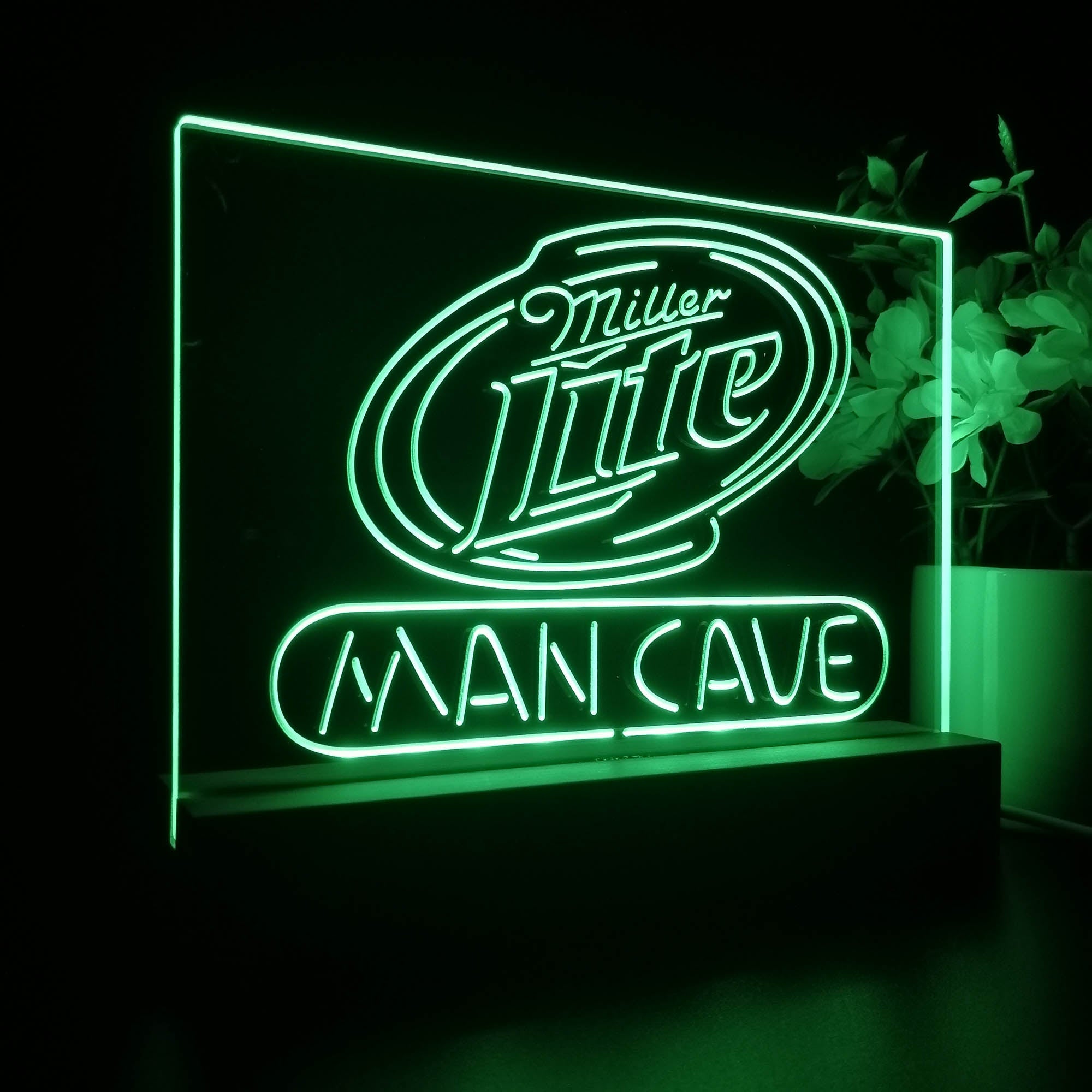 Miller Lite Man Cave Beer Bar Night Light 3D Illusion Lamp Home Bar Decor