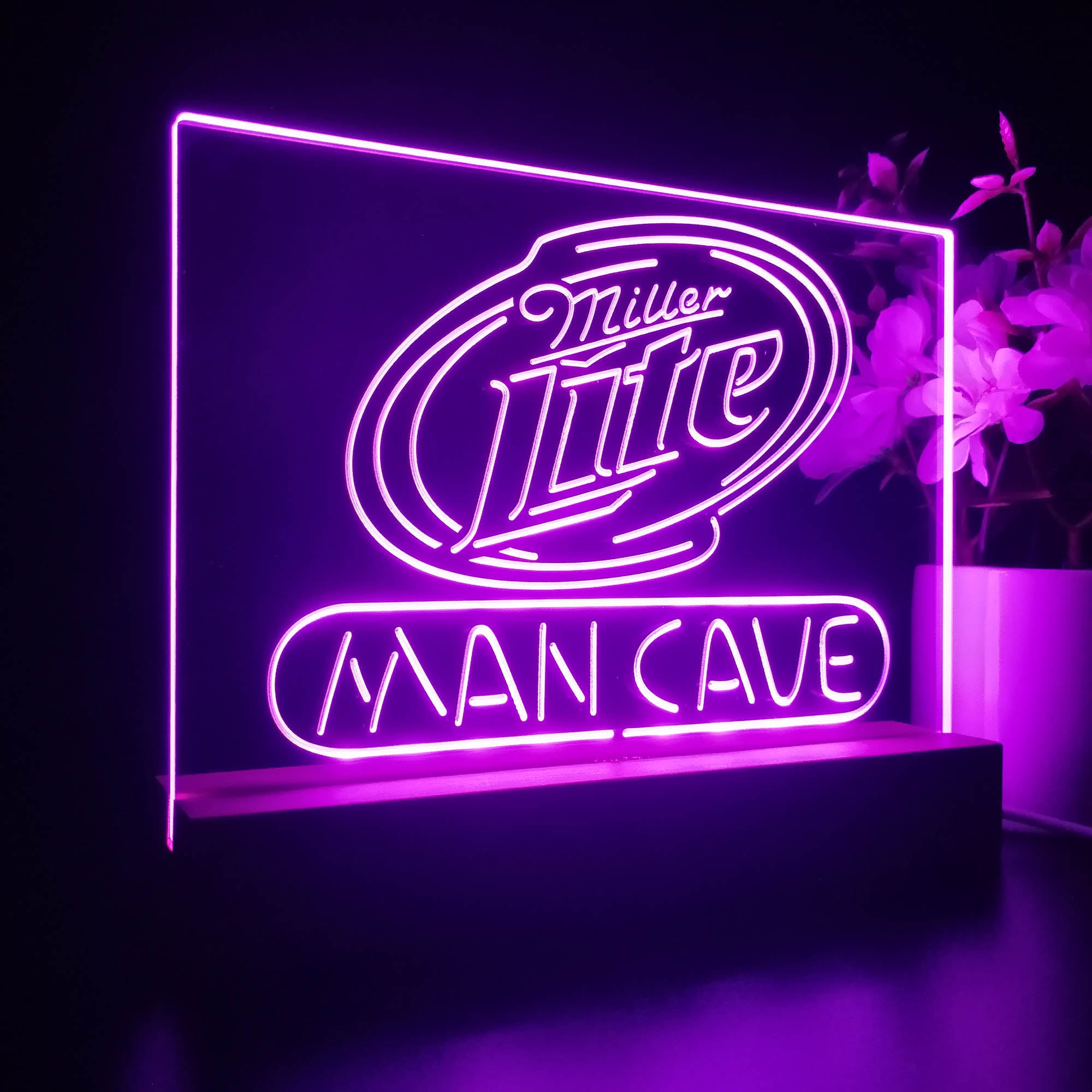 Miller Lite Man Cave Beer Bar Night Light 3D Illusion Lamp Home Bar Decor