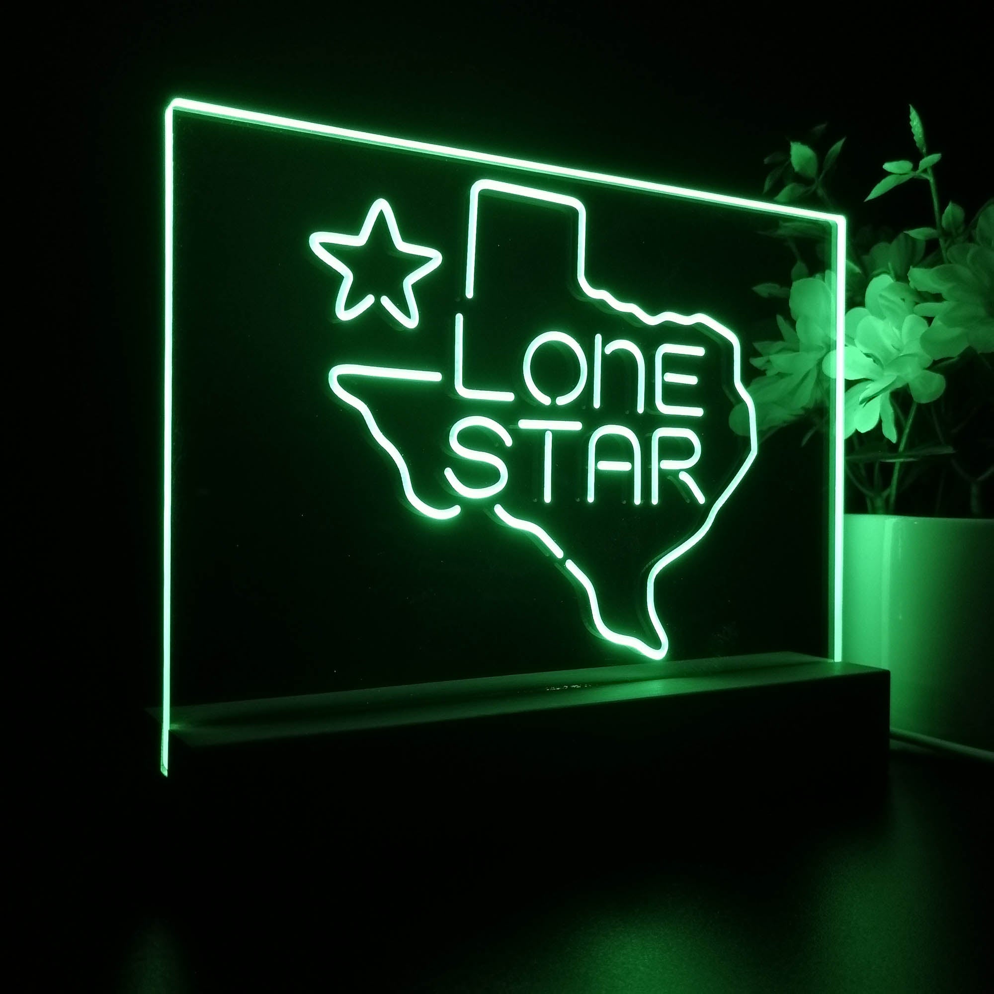 Texas Lone Star Beer Bar Night Light 3D Illusion Lamp Home Bar Decor
